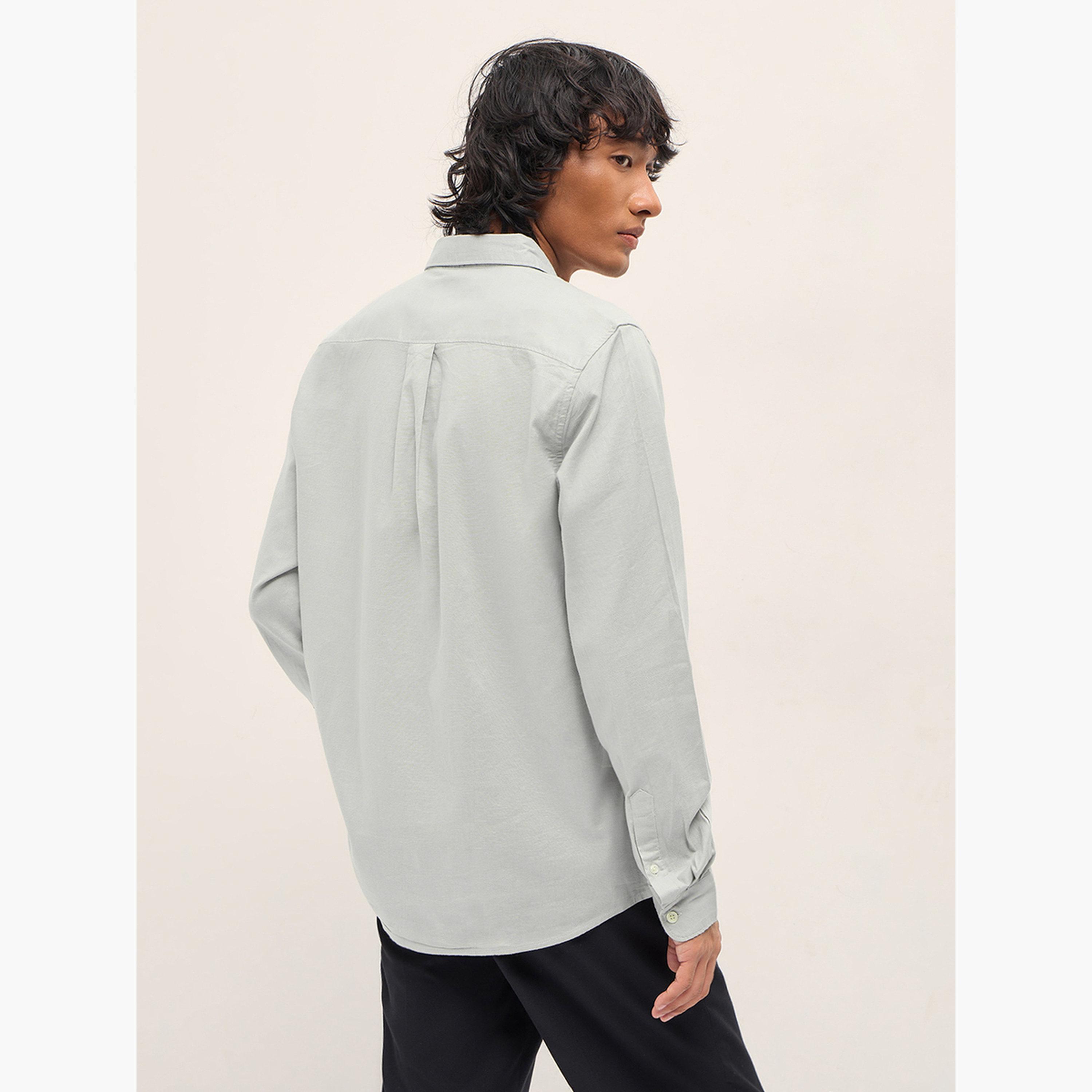 The Bear House X Styli Men Solid Cotton Linen Slim Fit Casual Shirt-men-clothing-shirts-image-6