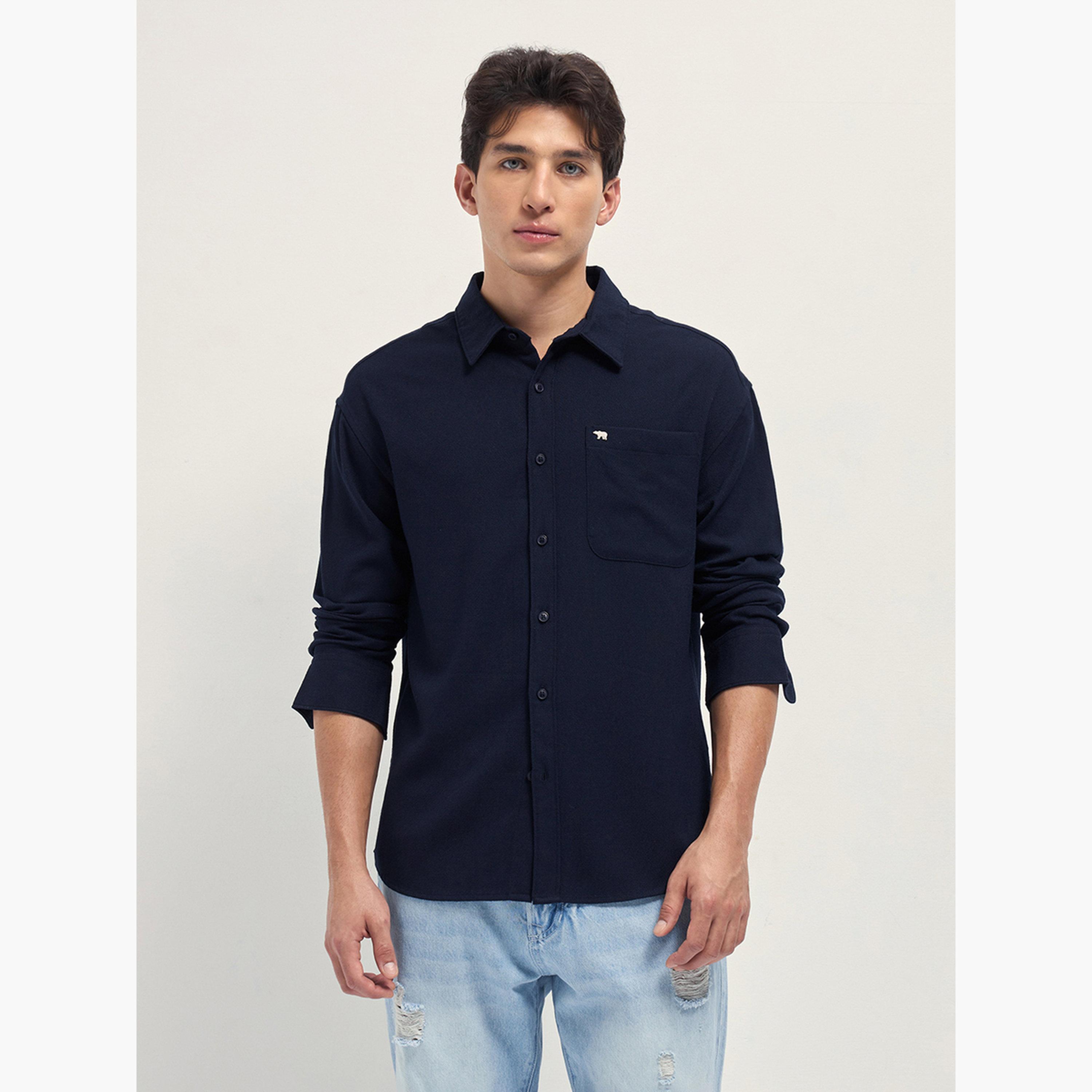 The Bear House X Styli Men Woven Textured Relaxed Fit Casual Shirt-men-clothing-shirts-image-1