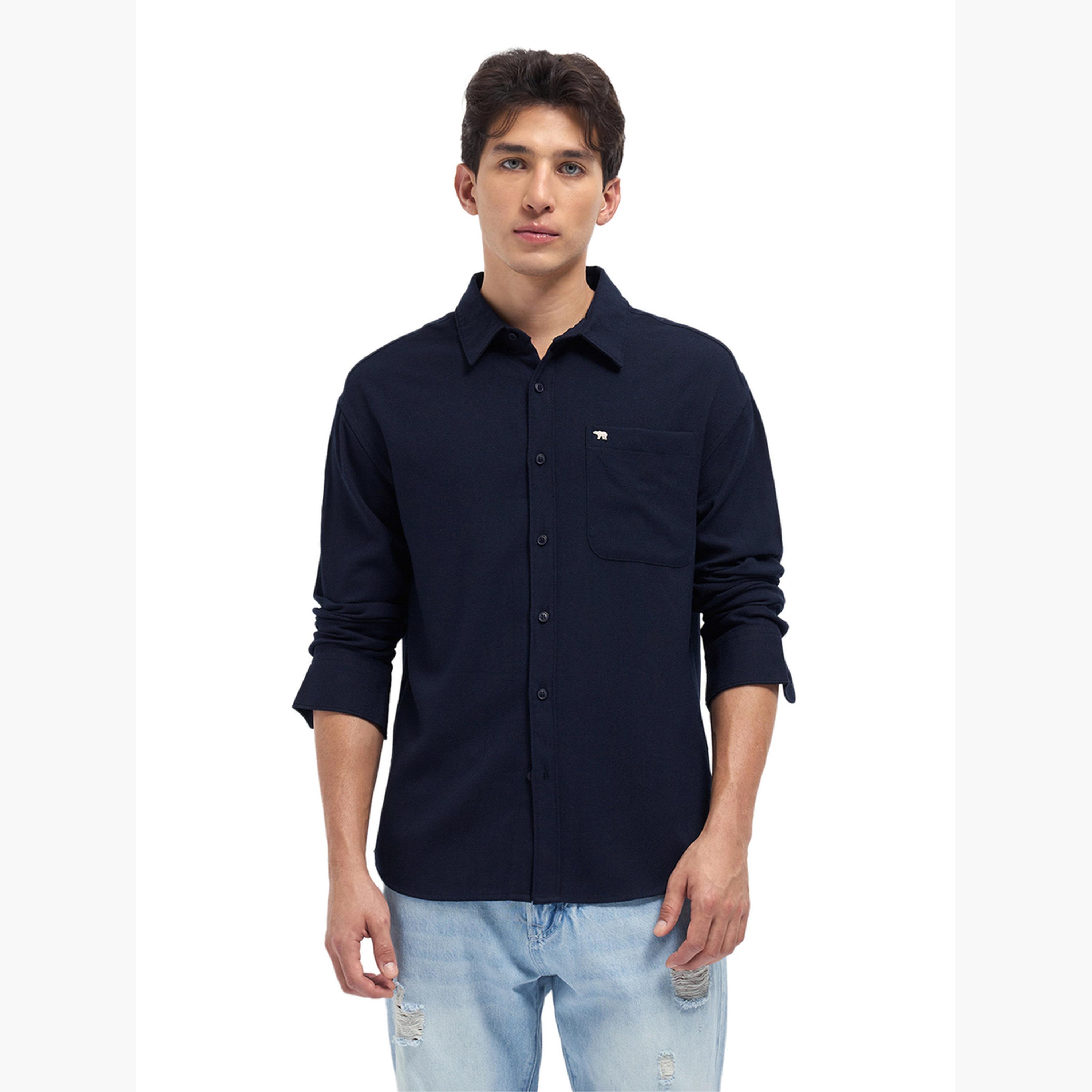 ذا بير هاوس × ستايلي - قميص رجالي كاجوال بقصة مريحة ومنسوجة بنسيج مميز-men-clothing-shirts-image-5