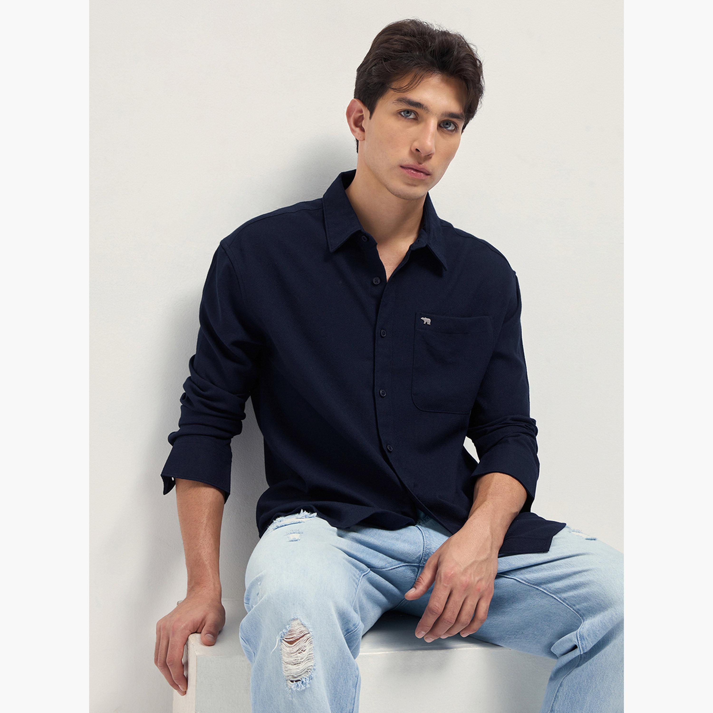 The Bear House X Styli Men Woven Textured Relaxed Fit Casual Shirt-men-clothing-shirts-image-6