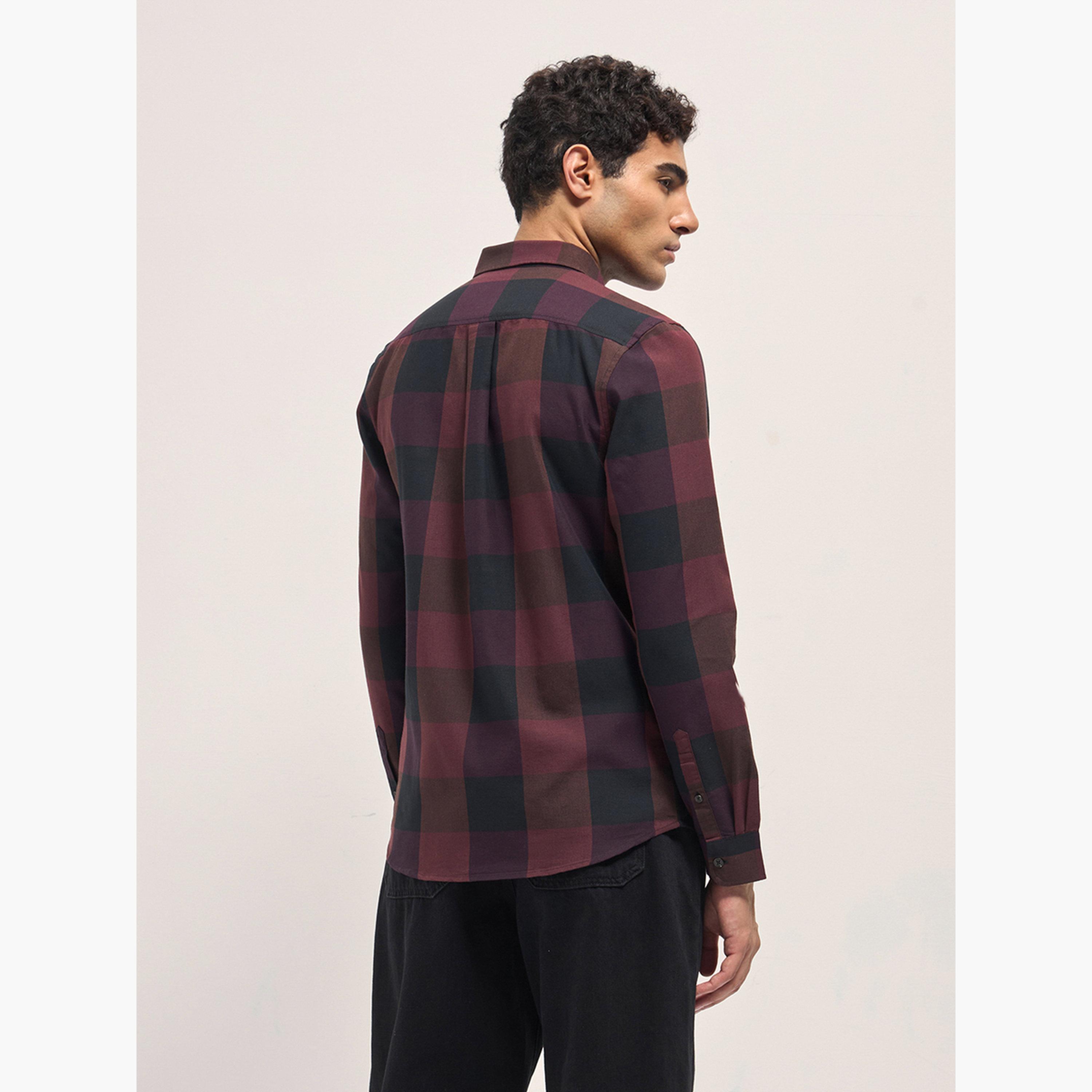 ذا بير هاوس × ستايلي - قميص رجالي قطني كاروهات بقصة ضيقة كاجوال-men-clothing-shirts-image-5