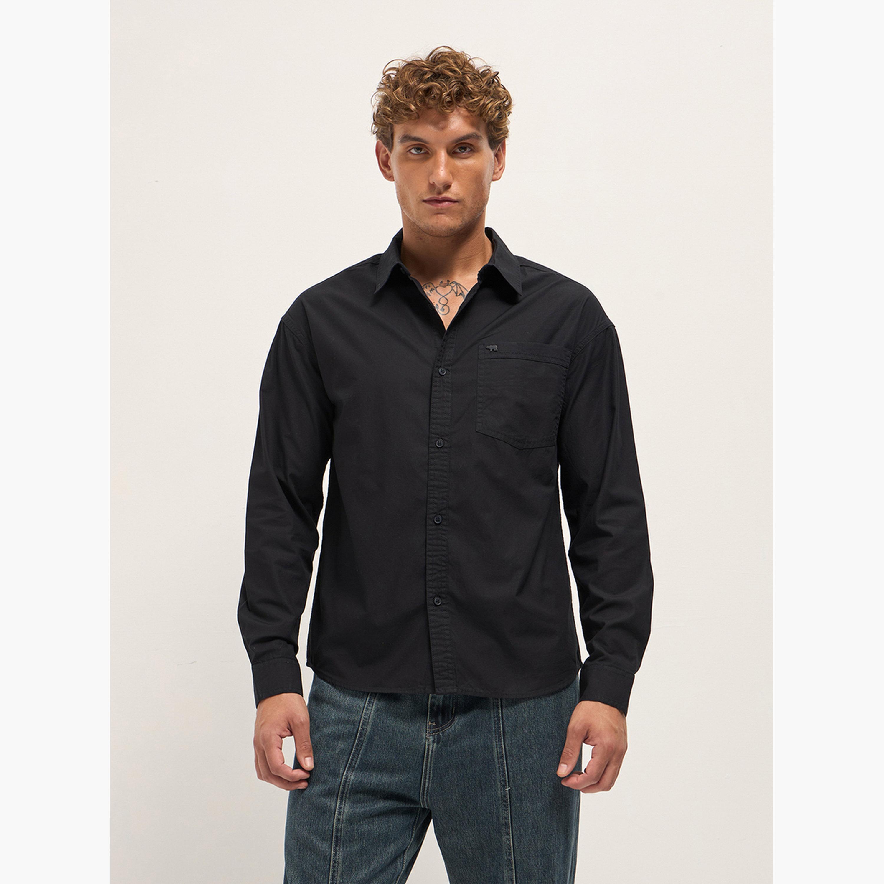 The Bear House X Styli Men Pure Cotton Relaxed Fit Overshirt-men-clothing-shirts-image-1