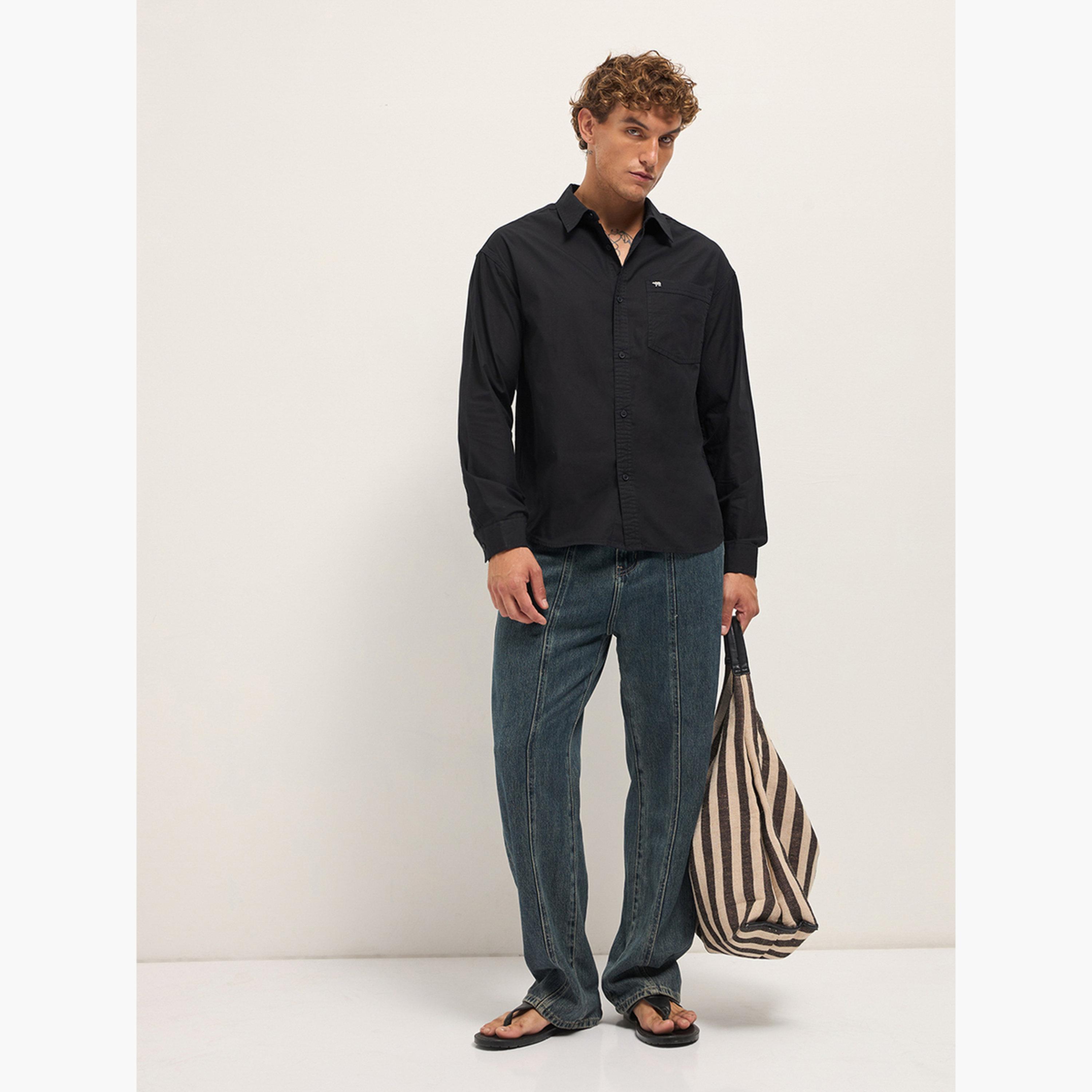 The Bear House X Styli Men Pure Cotton Relaxed Fit Overshirt-men-clothing-shirts-image-4