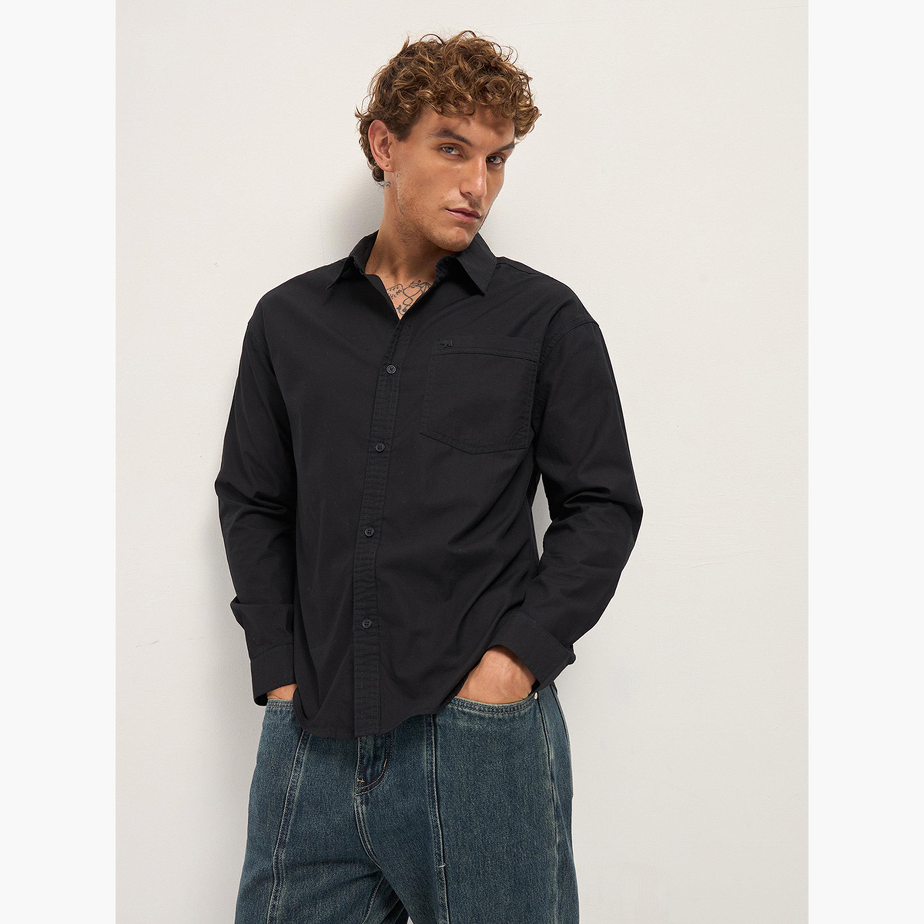 ذا بير هاوس × ستايلي - قميص رجالي من القطن الخالص بقصة مريحة-men-clothing-shirts-image-5