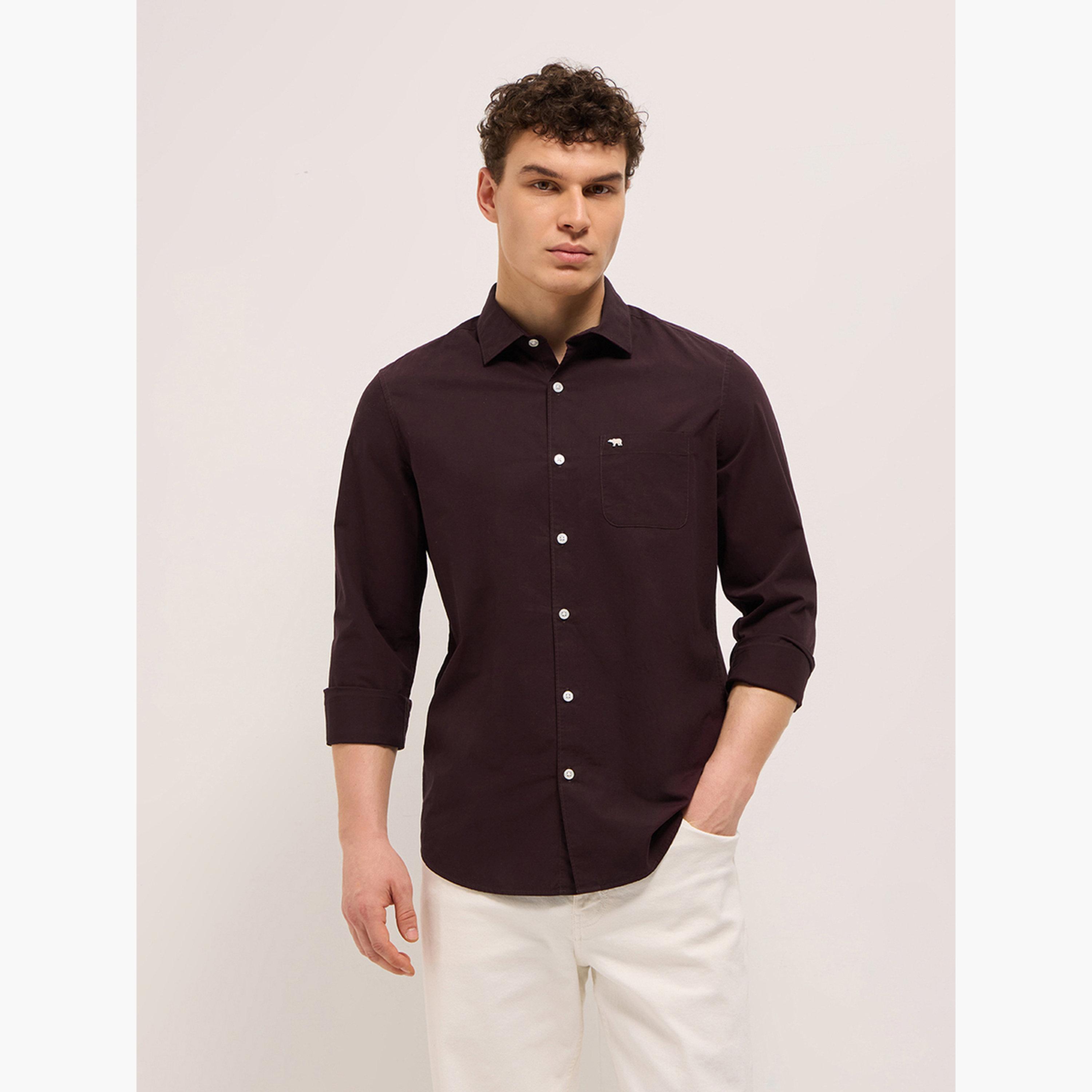The Bear House X Styli Men's Cotton Solid Slim Fit Casual Shirt-men-clothing-shirts-image-1