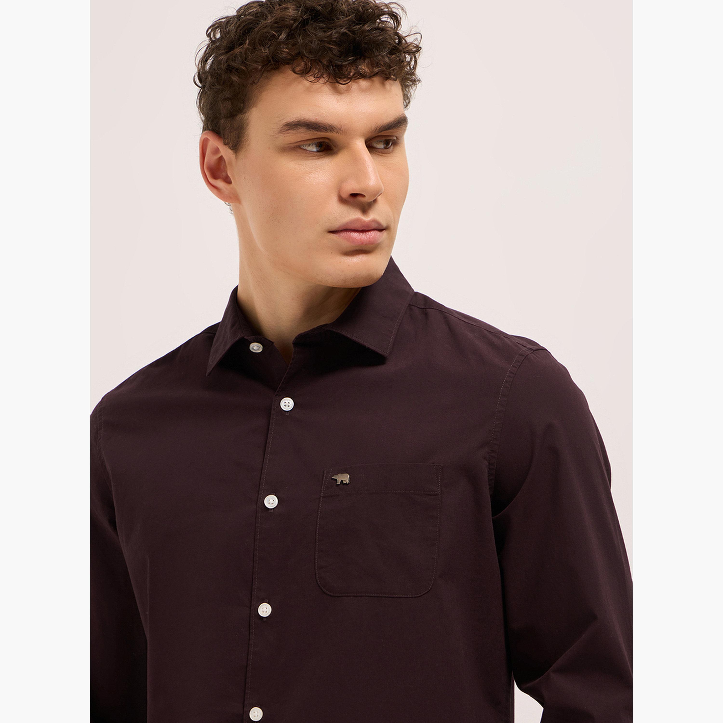 The Bear House X Styli Men's Cotton Solid Slim Fit Casual Shirt-men-clothing-shirts-image-2