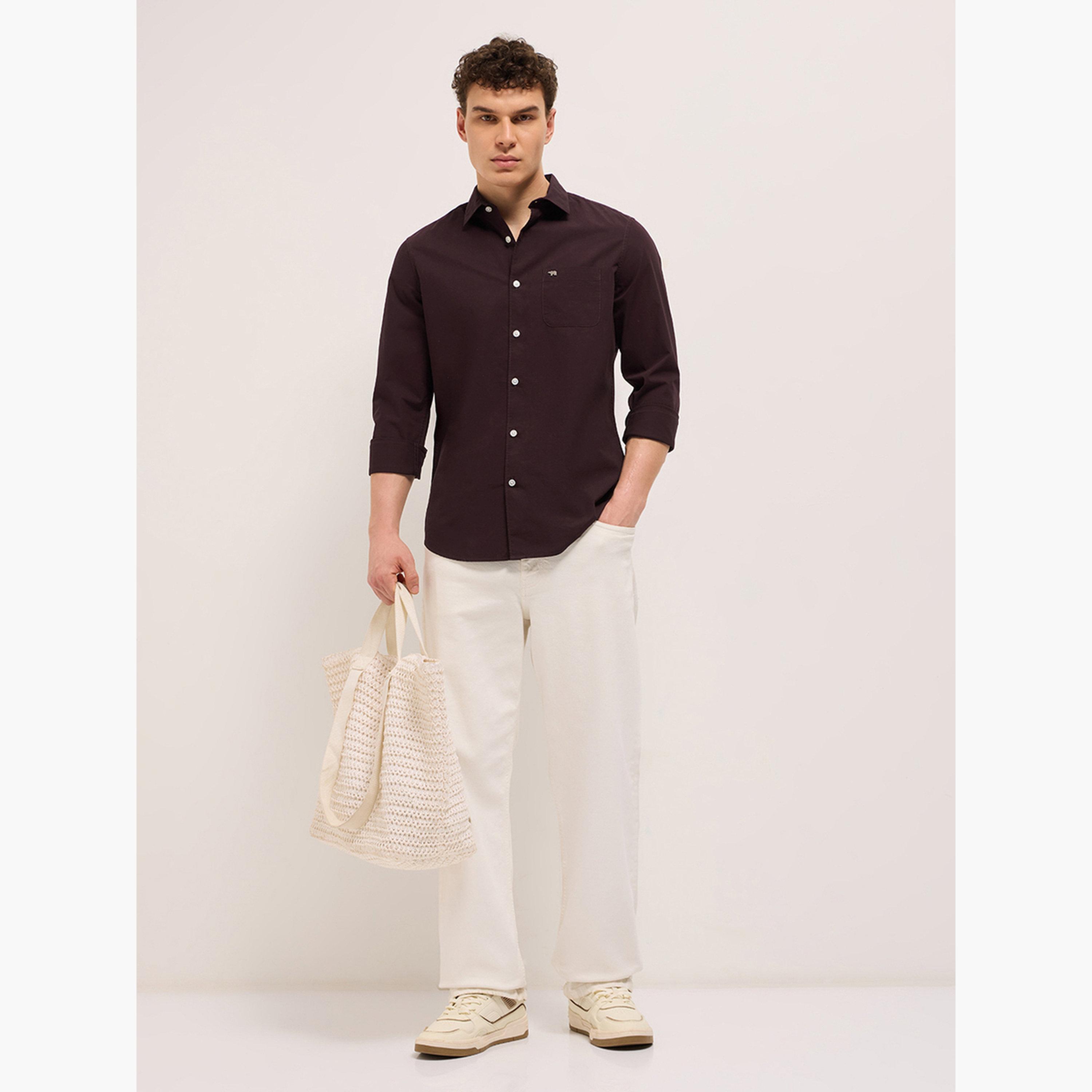 The Bear House X Styli Men's Cotton Solid Slim Fit Casual Shirt-men-clothing-shirts-image-3