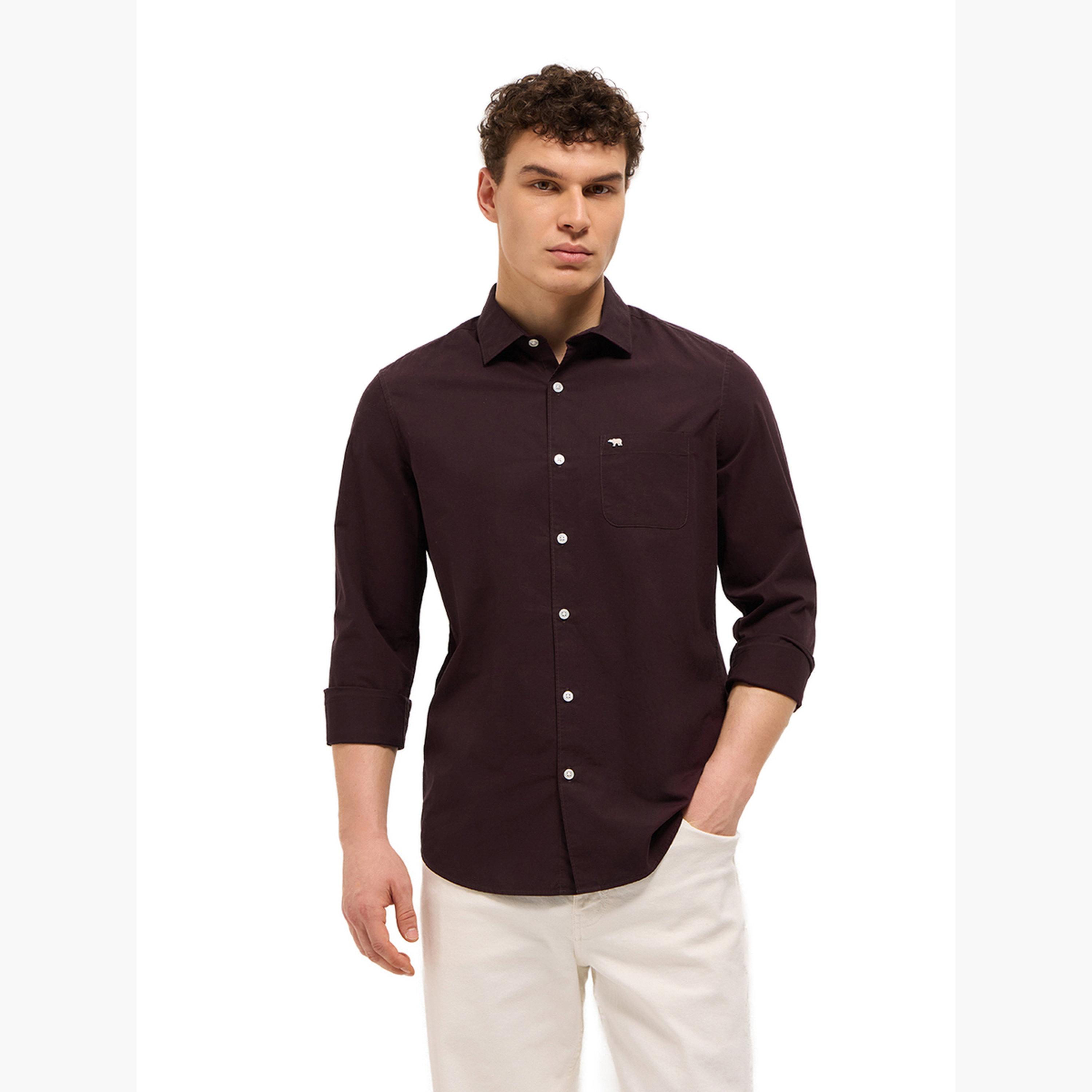 The Bear House X Styli Men's Cotton Solid Slim Fit Casual Shirt-men-clothing-shirts-image-4