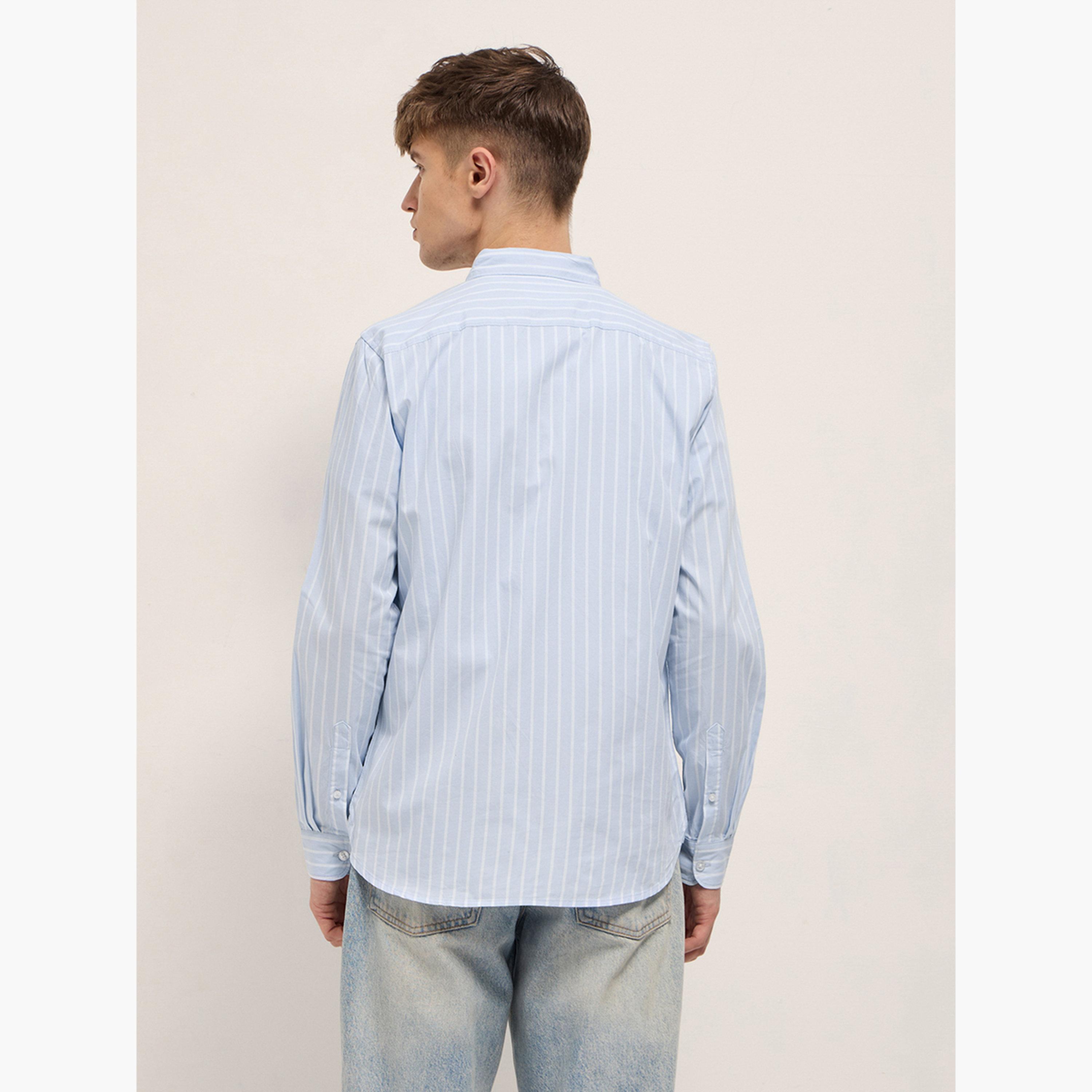 ذا بير هاوس × ستايلي - قميص رجالي قطني مخطط بقصة ضيقة لإطلالة الكاجوال-men-clothing-shirts-image-6