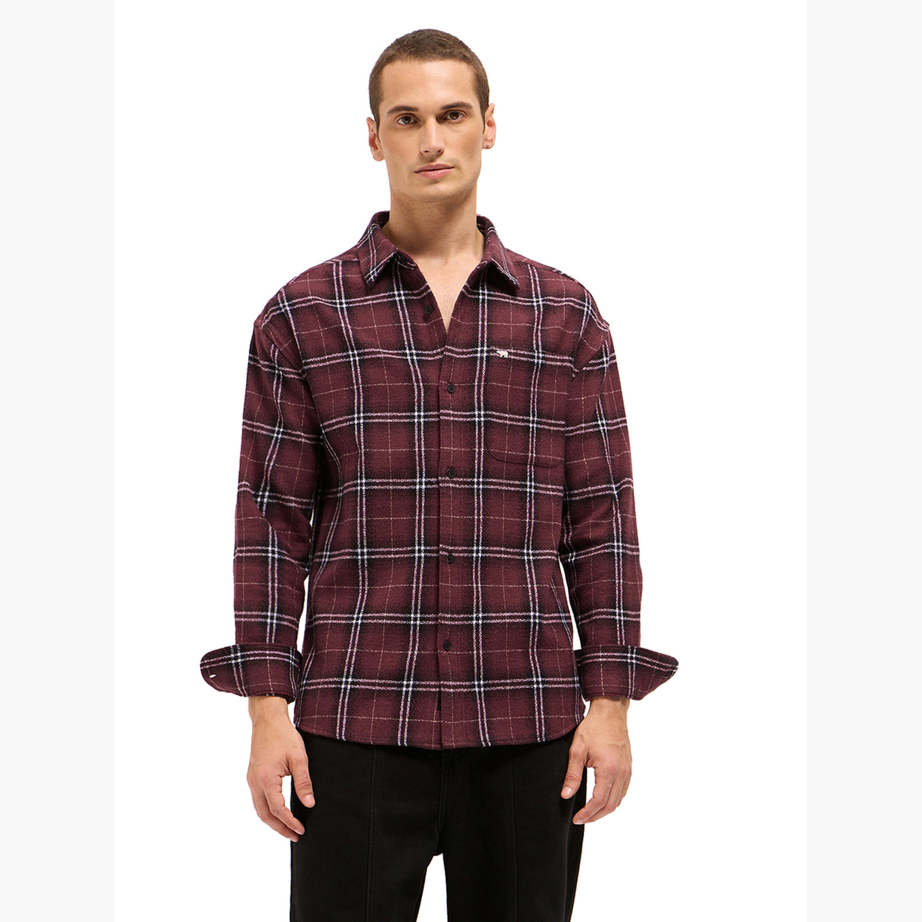 The Bear House X Styli Men Cotton Checked Relax Fit Flannel Casual Shirt-men-clothing-shirts-image-4