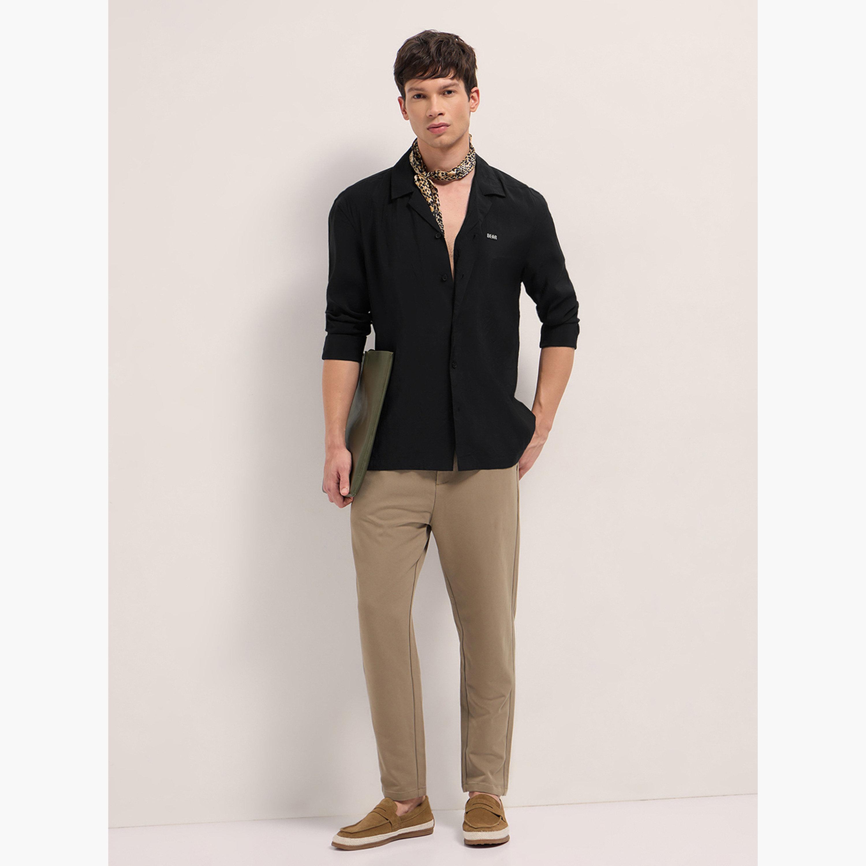 The Bear House X Styli Men Solid Cuban Collar Oversized Fit Casual Shirt-men-clothing-shirts-image-4