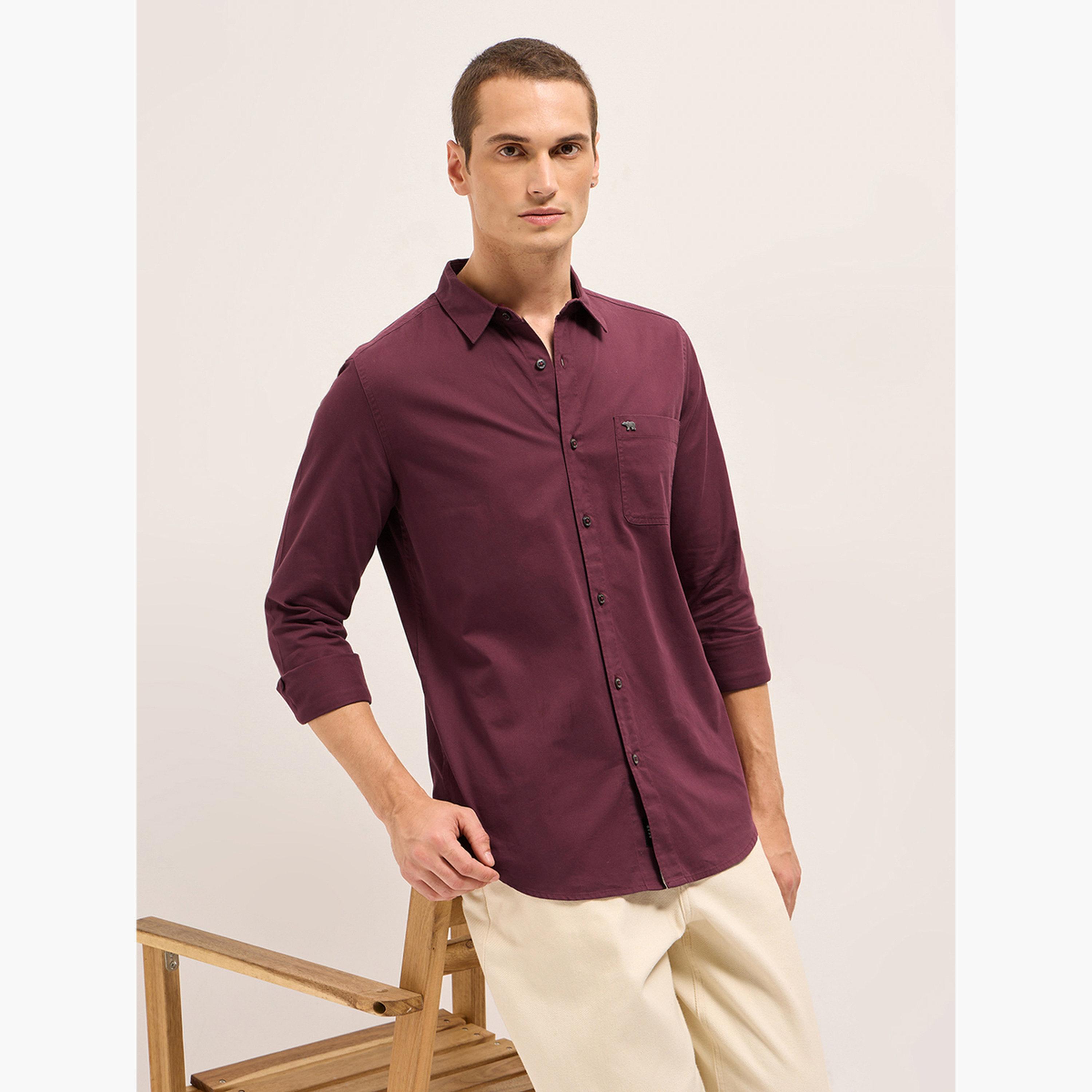 The Bear House X Styli Men's Solid Cotton Slim Fit Casual Shirt-men-clothing-shirts-image-4