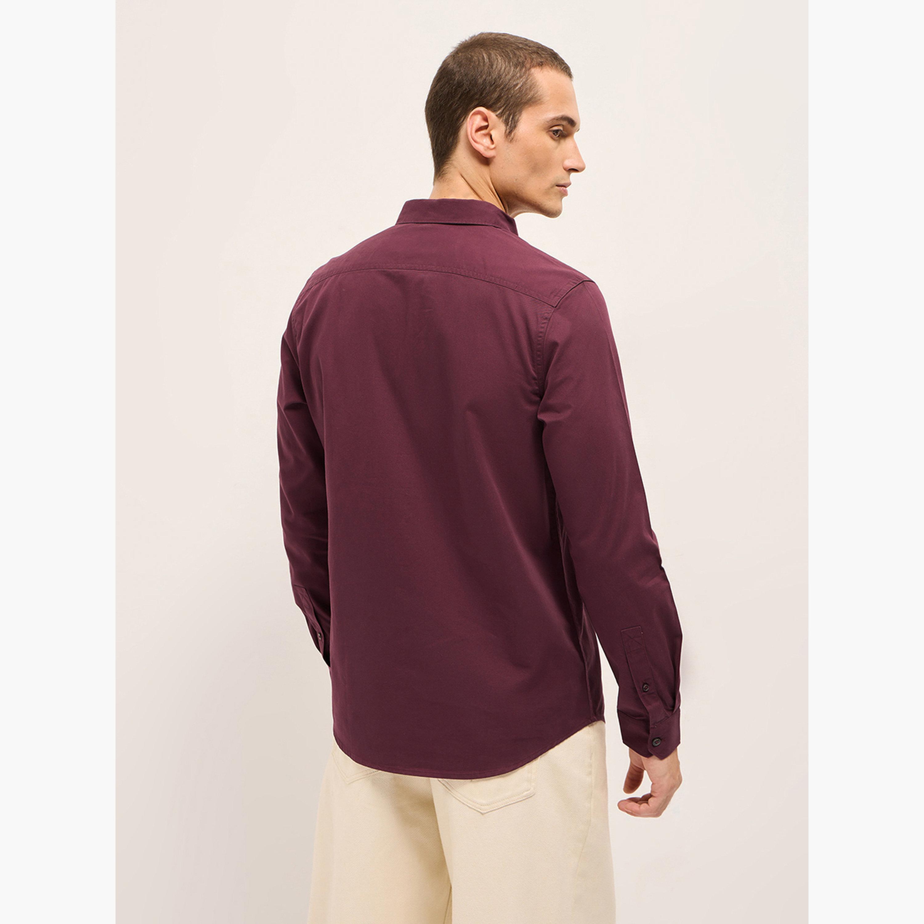 The Bear House X Styli Men's Solid Cotton Slim Fit Casual Shirt-men-clothing-shirts-image-5