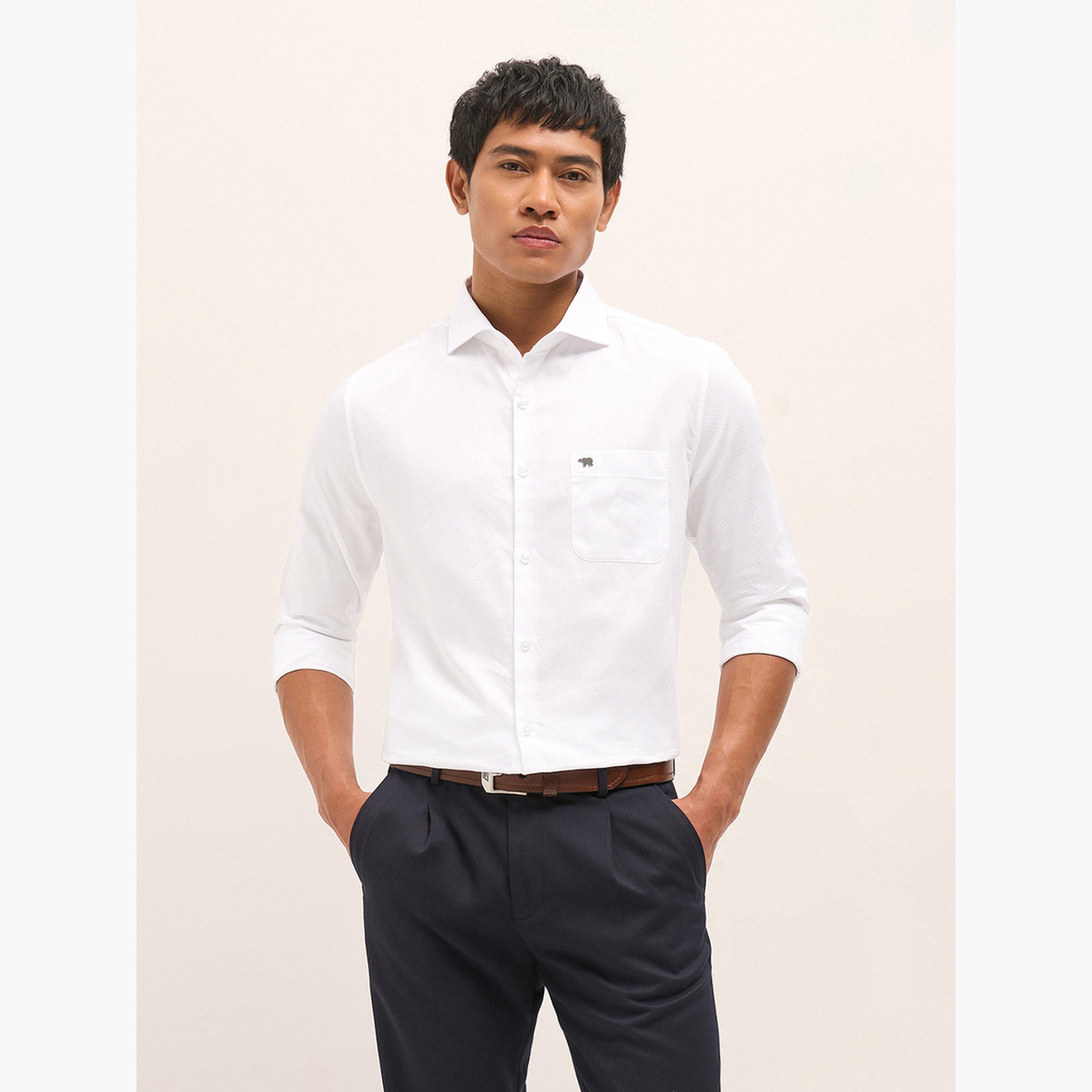 The Bear House X Styli Men Woven Design Tailored Fit Formal Shirt-men-clothing-shirts-image-1