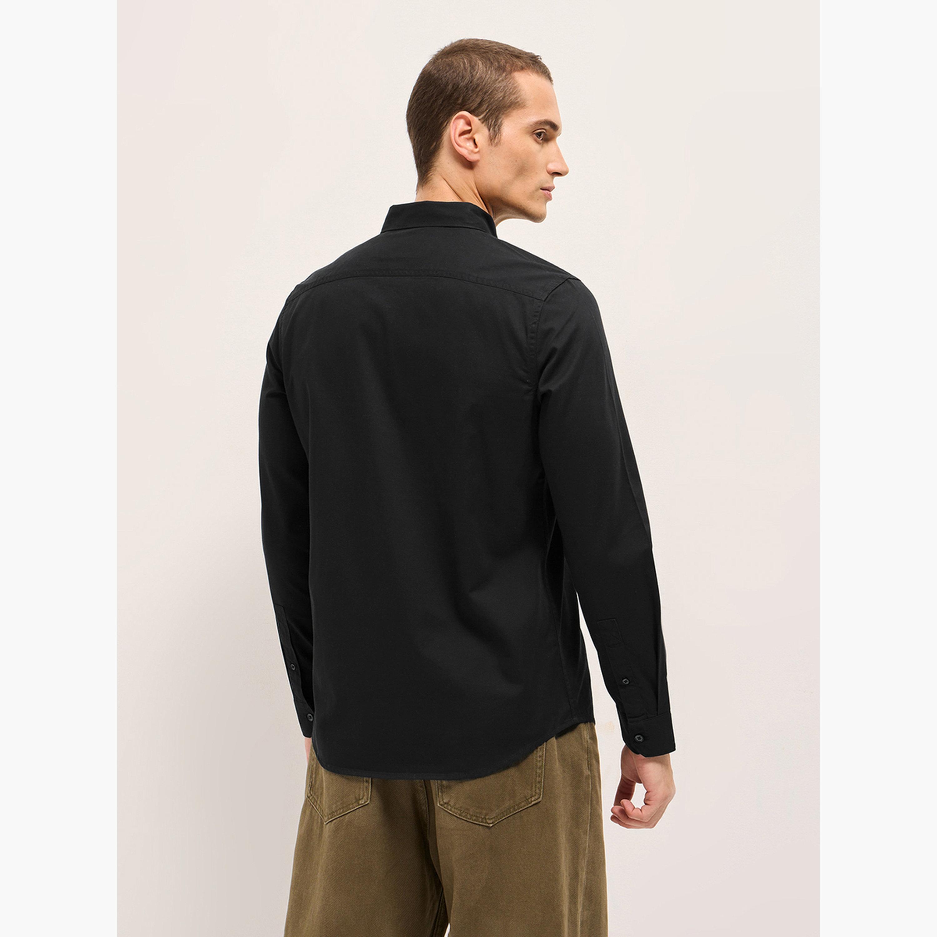 The Bear House X Styli Men's Solid Cotton Slim Fit Casual Shirt-men-clothing-shirts-image-5