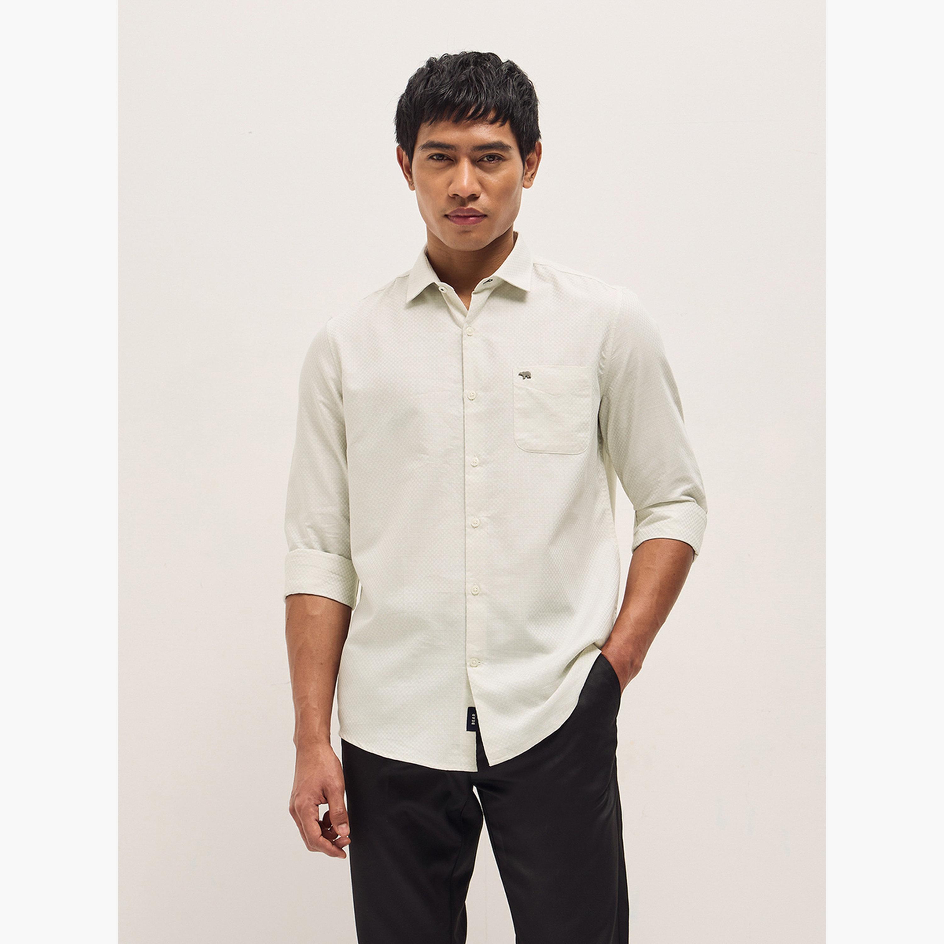 The Bear House X Styli Men Woven Design Tailored Fit Formal Shirt-men-clothing-shirts-image-1