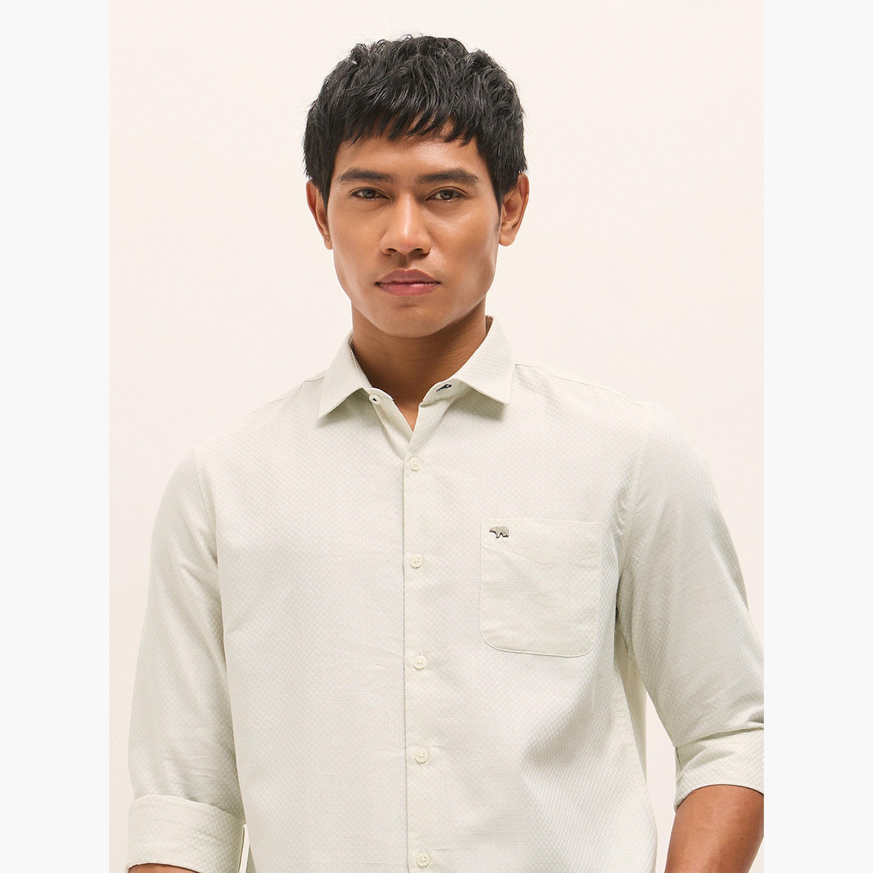 The Bear House X Styli Men Woven Design Tailored Fit Formal Shirt-men-clothing-shirts-image-2