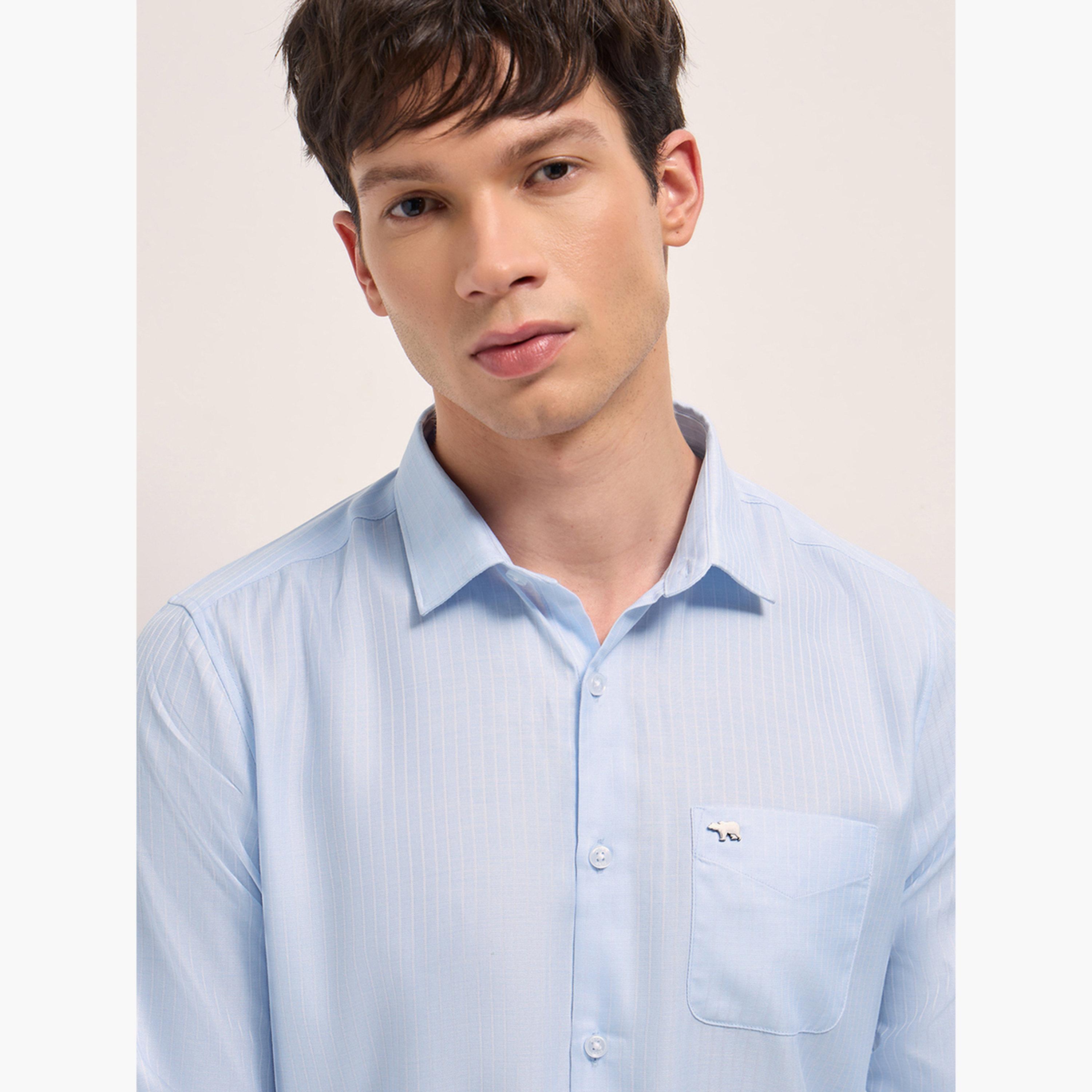 The Bear House X Styli Men Woven Striped Tailored Fit Formal Shirt-men-clothing-shirts-image-2