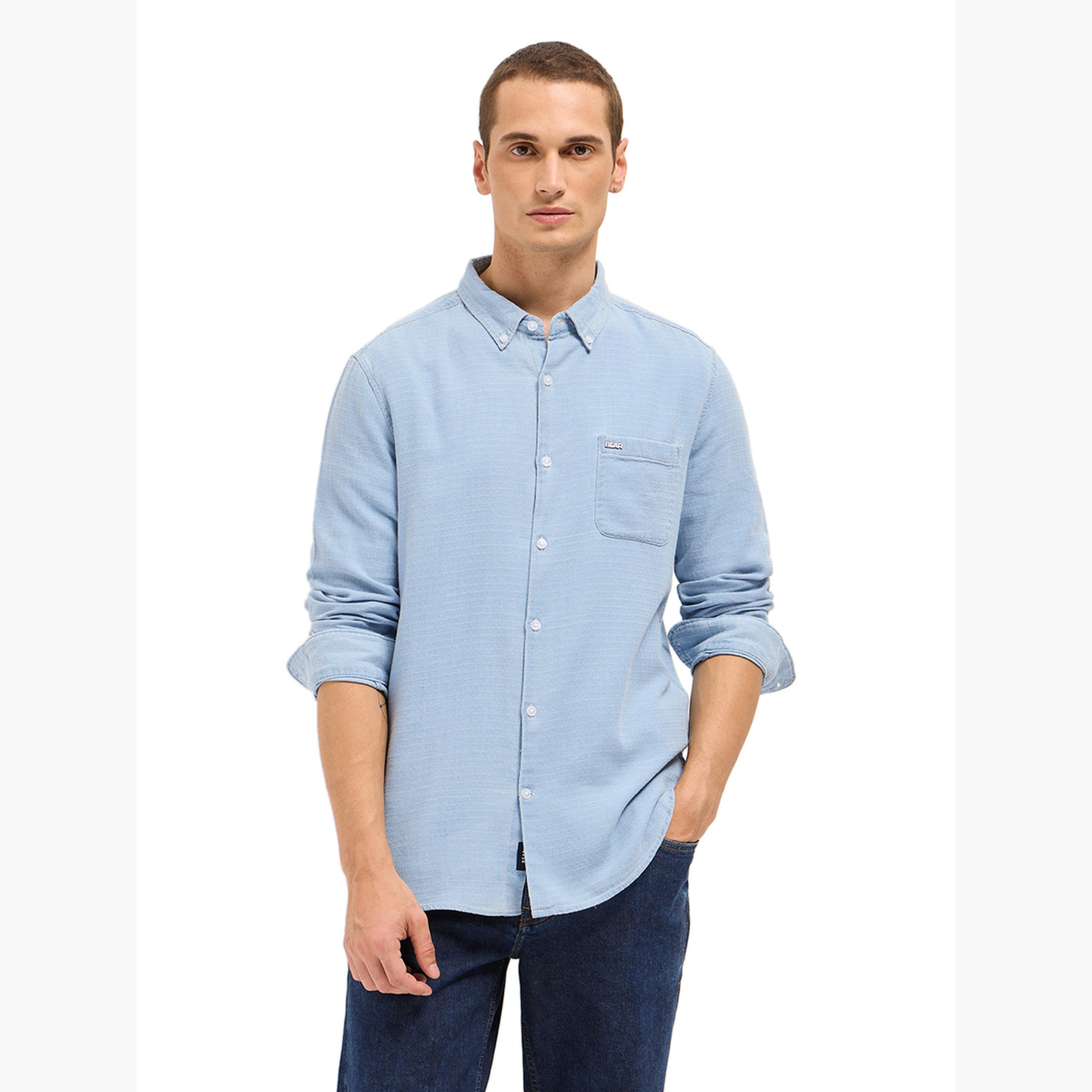 ذا بير هاوس × ستايلي - قميص رجالي قطني تصميم ذاتي، بقصة ضيقة، لإطلالة الكاجوال-men-clothing-shirts-image-1