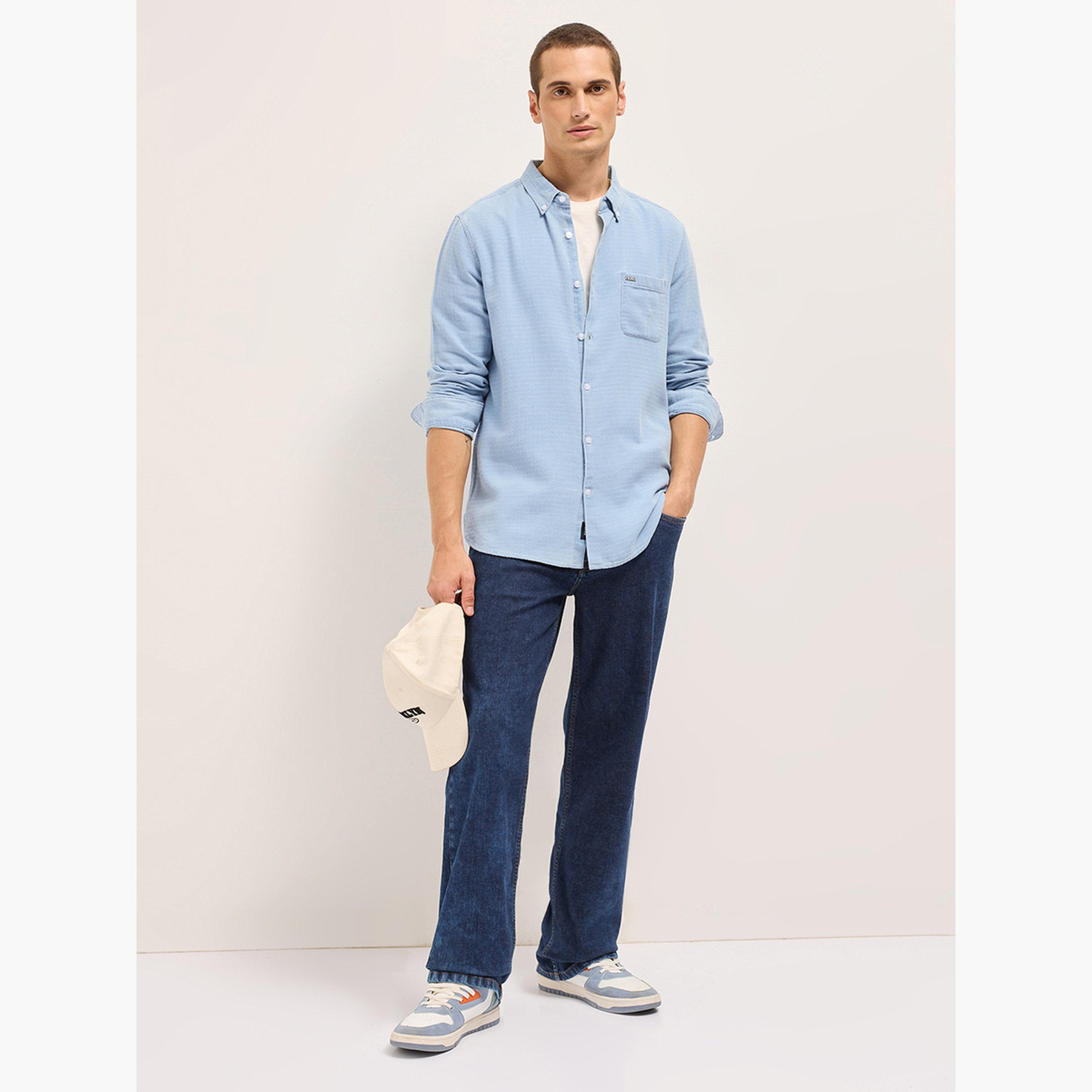 ذا بير هاوس × ستايلي - قميص رجالي قطني تصميم ذاتي، بقصة ضيقة، لإطلالة الكاجوال-men-clothing-shirts-image-3