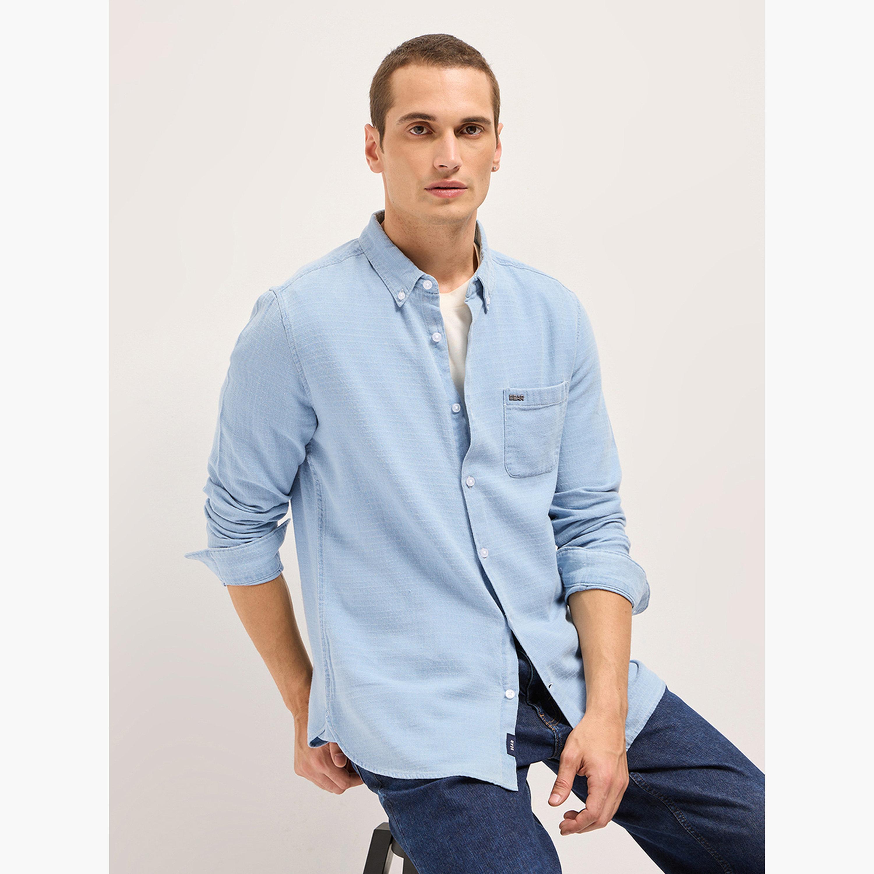 ذا بير هاوس × ستايلي - قميص رجالي قطني تصميم ذاتي، بقصة ضيقة، لإطلالة الكاجوال-men-clothing-shirts-image-5