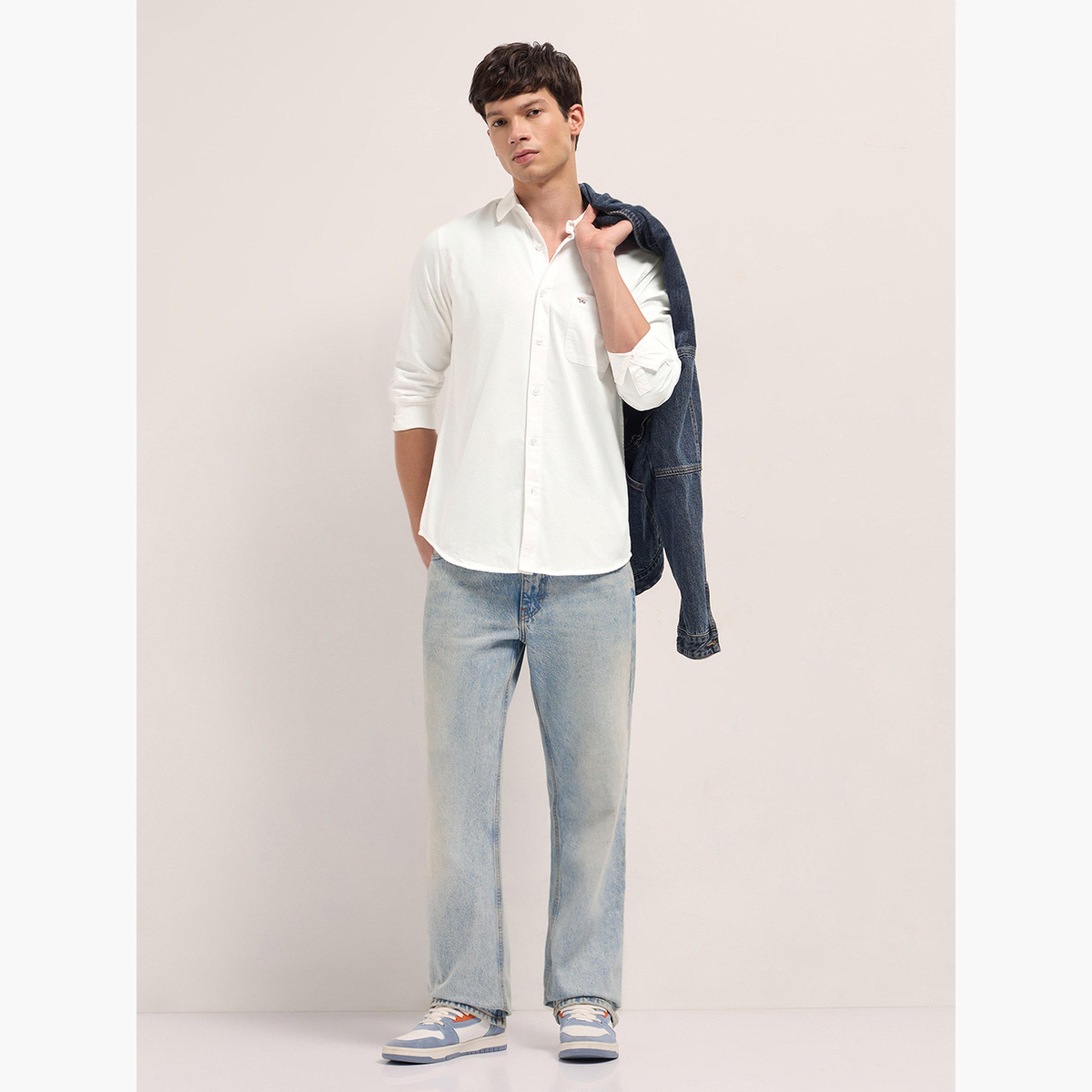 The Bear House X Styli Men's Solid Cotton Slim Fit Casual Shirt-men-clothing-shirts-image-2
