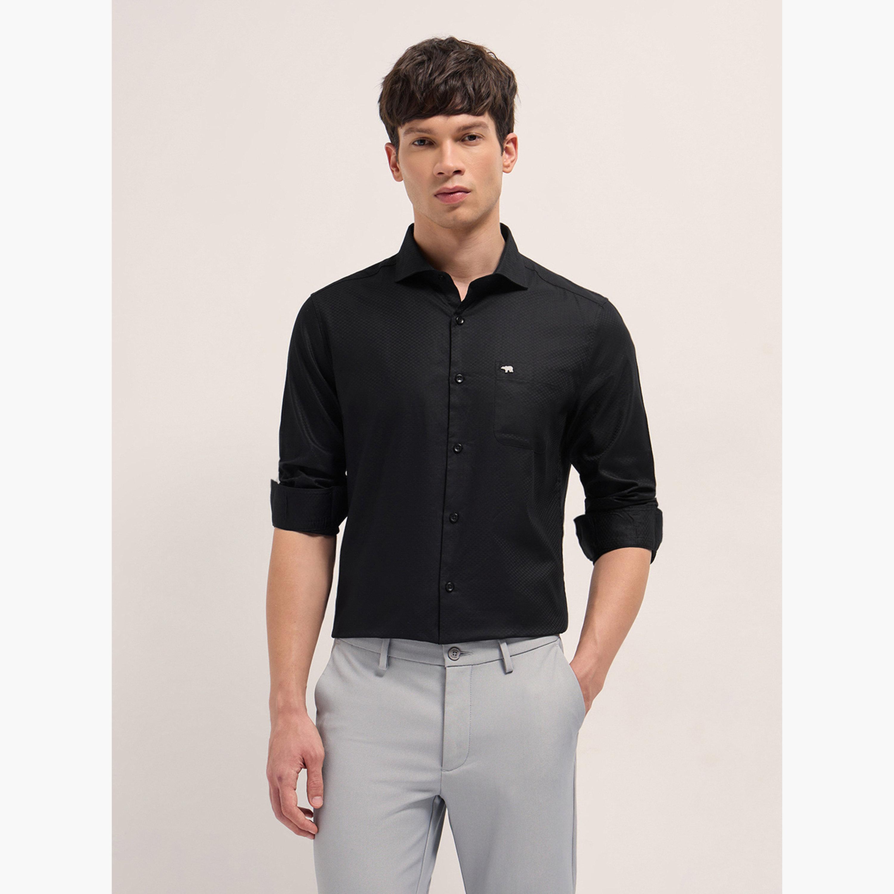 The Bear House X Styli Men Woven Design Tailored Fit Formal Shirt-men-clothing-shirts-image-1