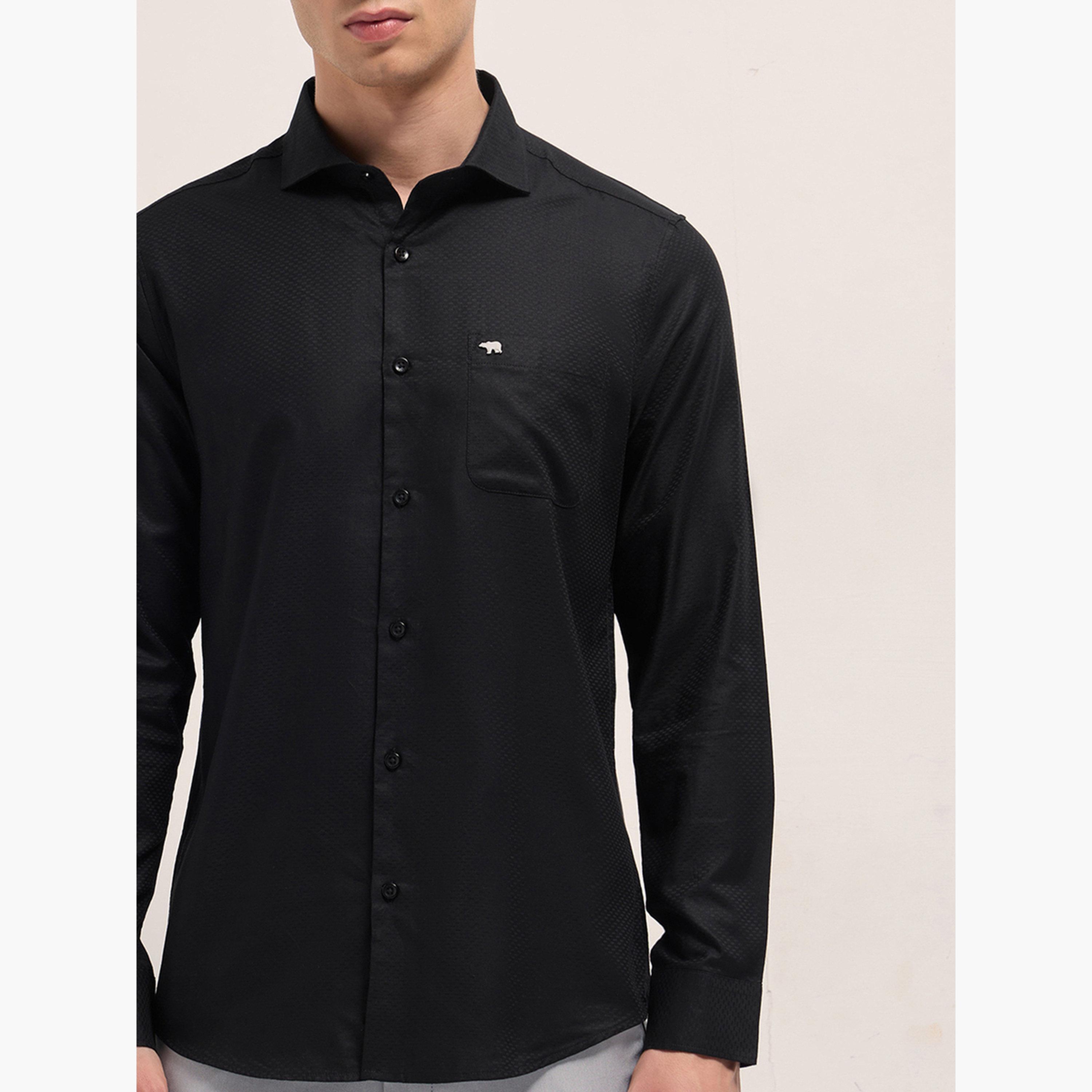 ذا بير هاوس × ستايلي - قميص رجالي رسمي تصميم منسوج قصة محددة-men-clothing-shirts-image-3