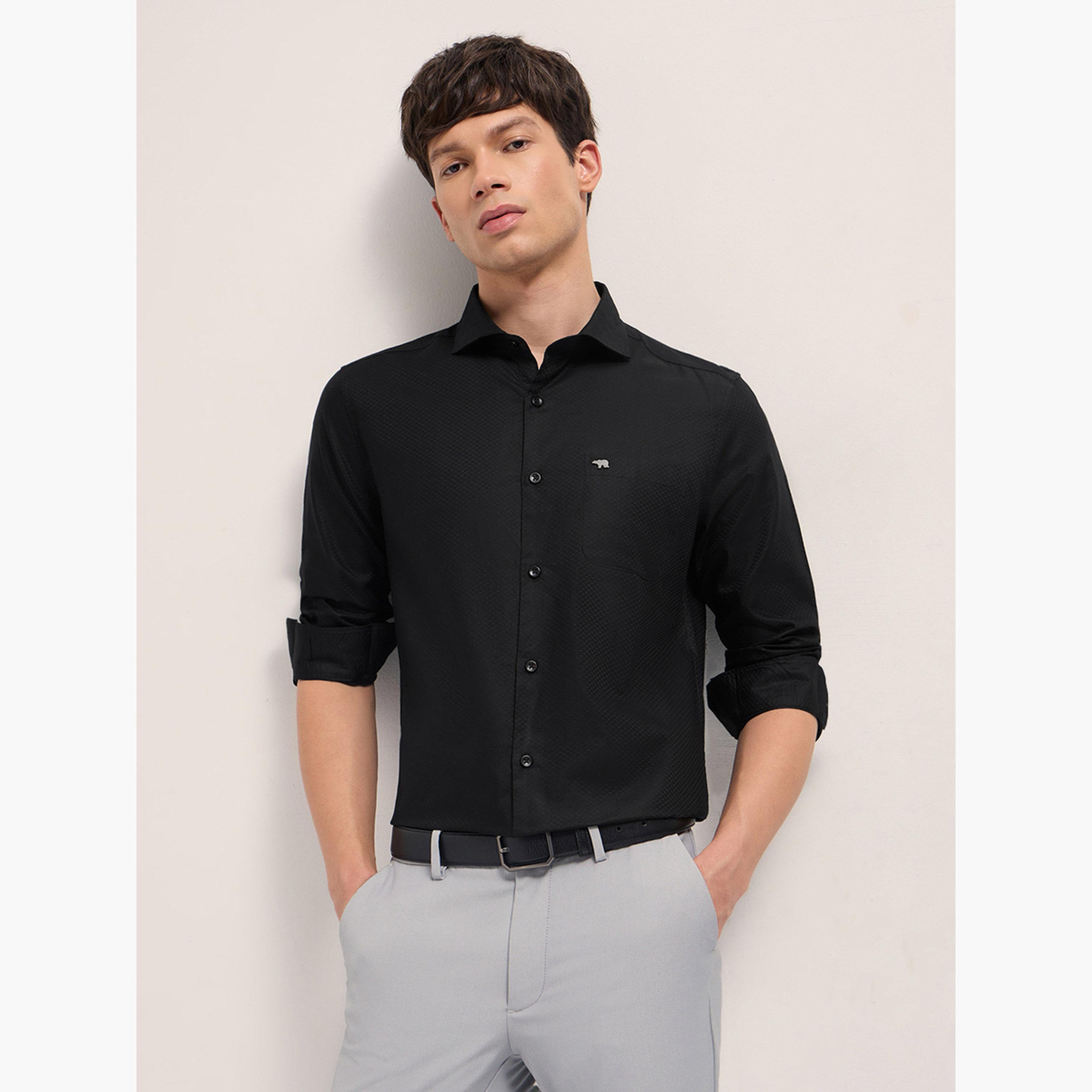 The Bear House X Styli Men Woven Design Tailored Fit Formal Shirt-men-clothing-shirts-image-5