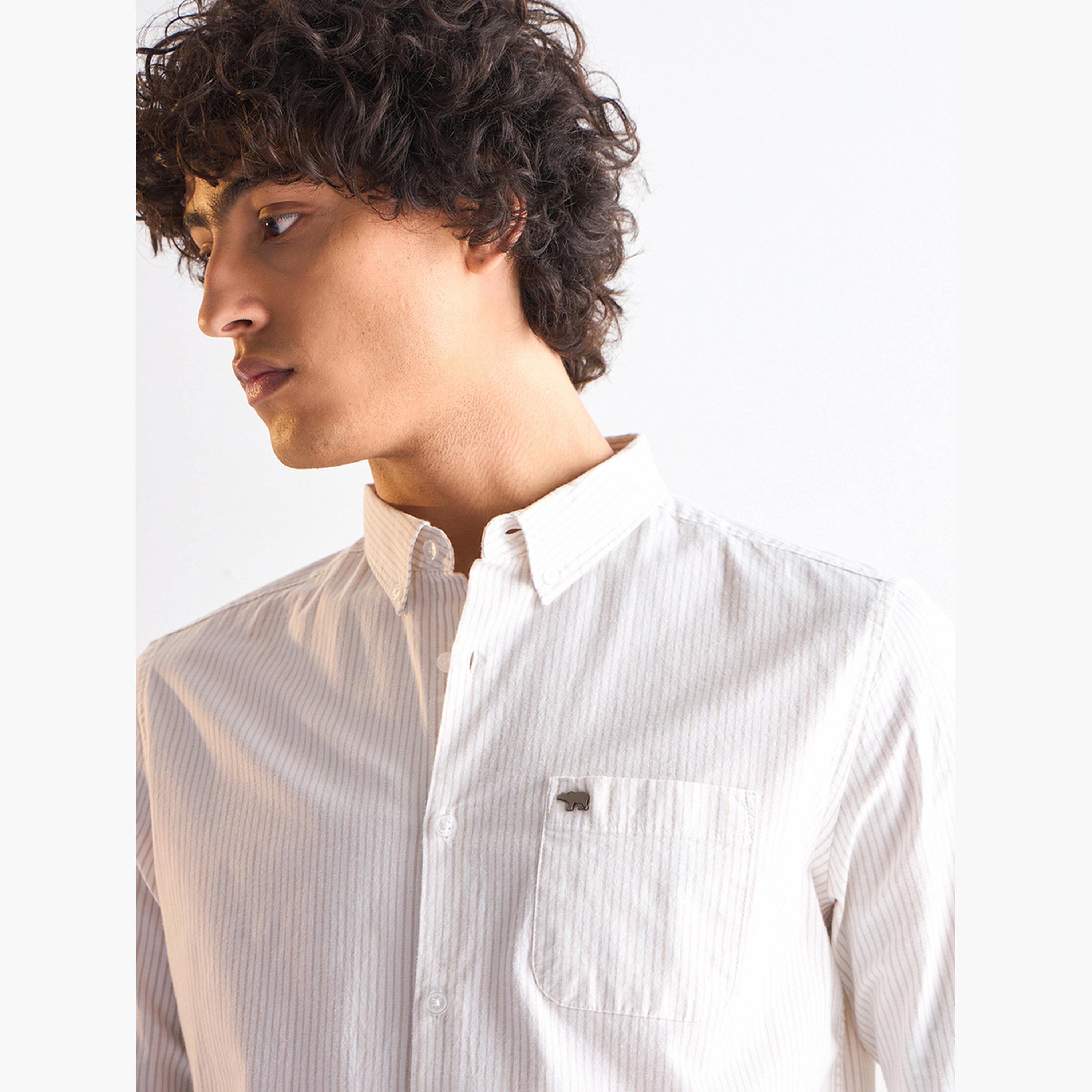 ذا بير هاوس × ستايلي - قميص رجالي قطني بقصة ضيقة لإطلالة الكاجوال-men-clothing-shirts-image-2