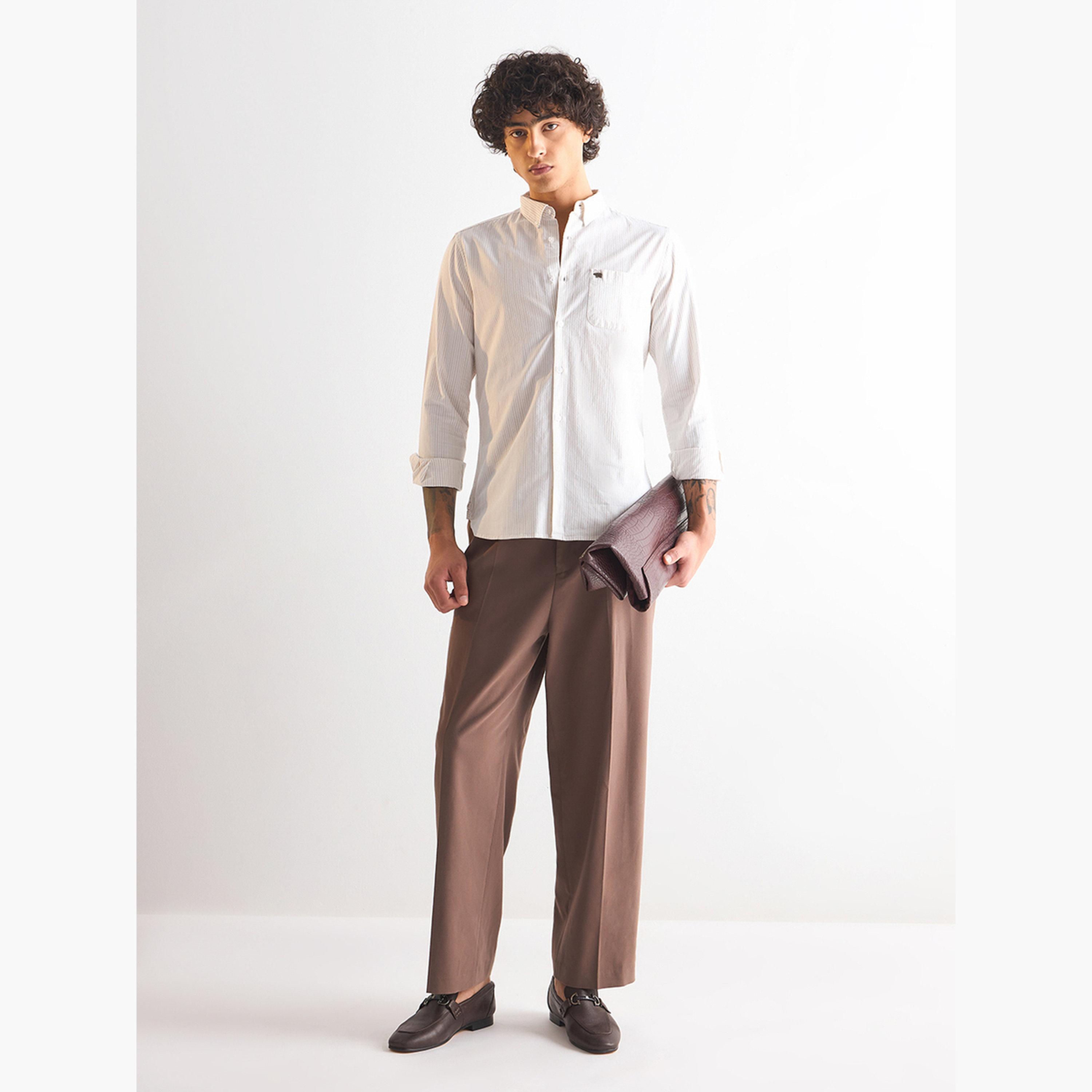 ذا بير هاوس × ستايلي - قميص رجالي قطني بقصة ضيقة لإطلالة الكاجوال-men-clothing-shirts-image-3