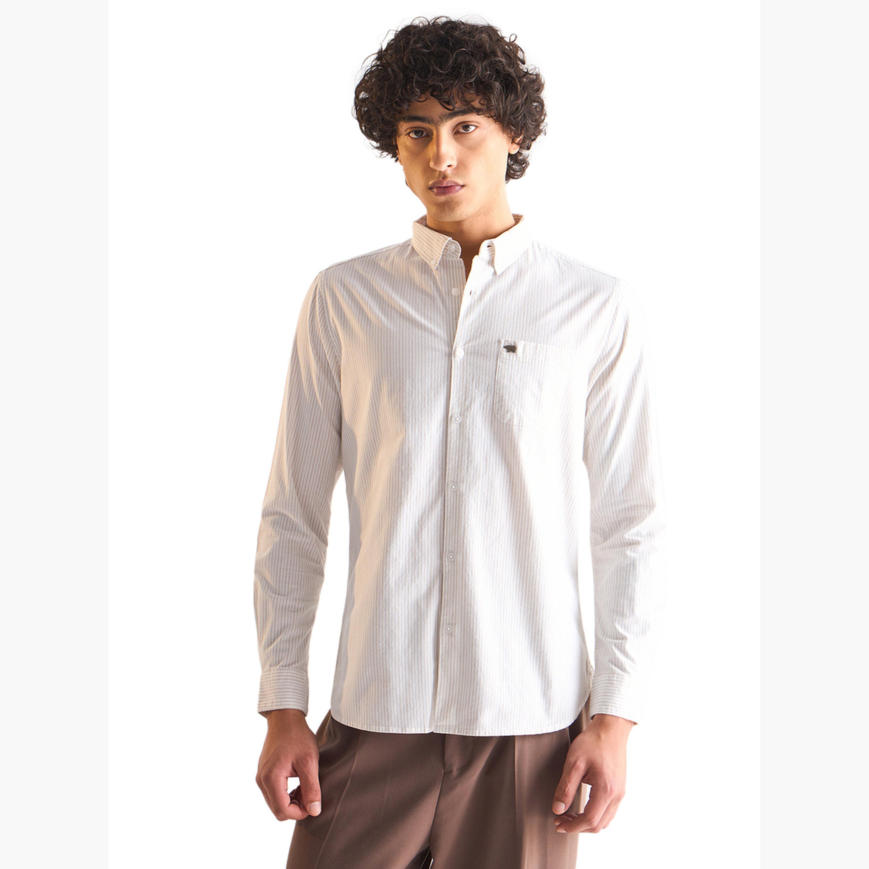 ذا بير هاوس × ستايلي - قميص رجالي قطني بقصة ضيقة لإطلالة الكاجوال-men-clothing-shirts-image-4
