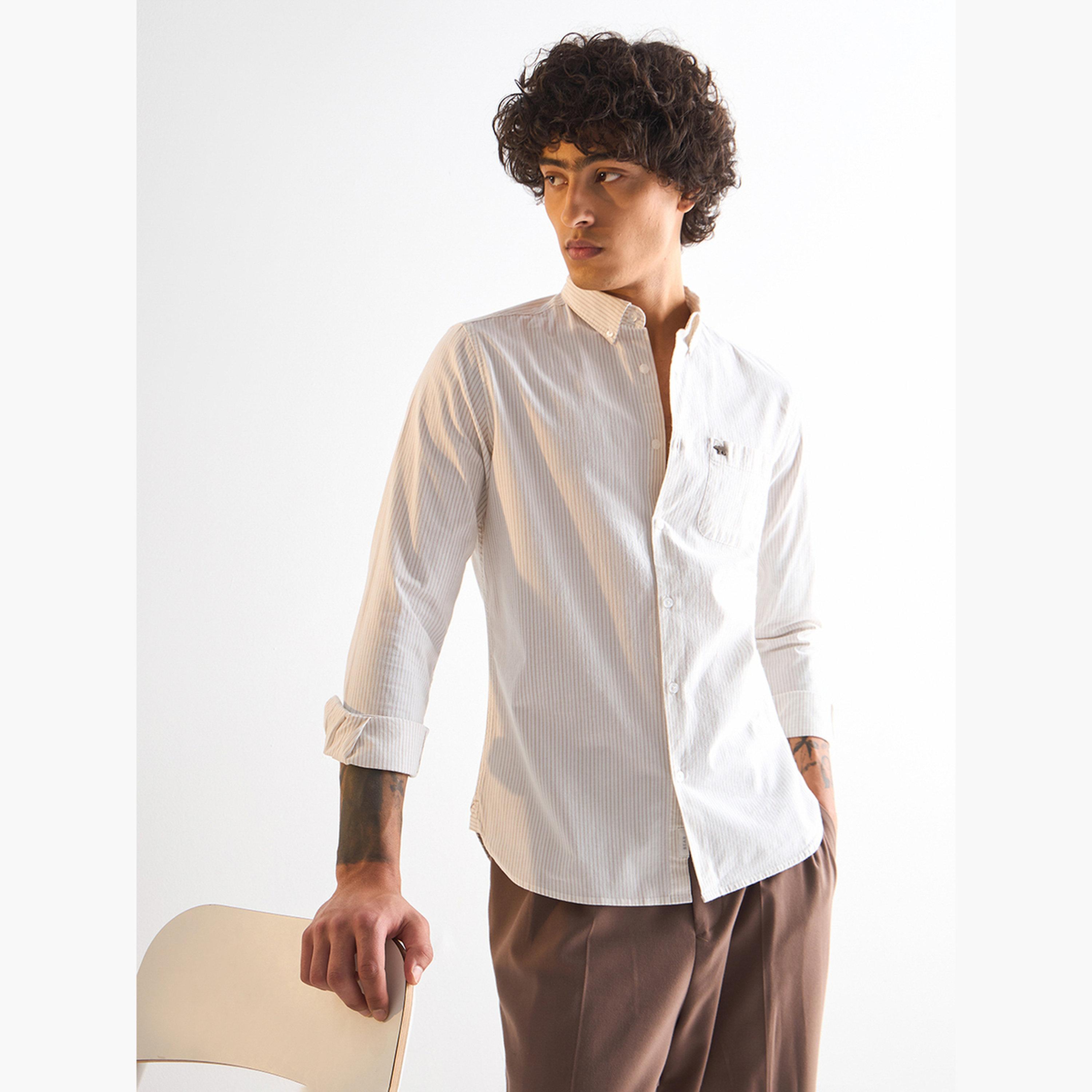 ذا بير هاوس × ستايلي - قميص رجالي قطني بقصة ضيقة لإطلالة الكاجوال-men-clothing-shirts-image-5