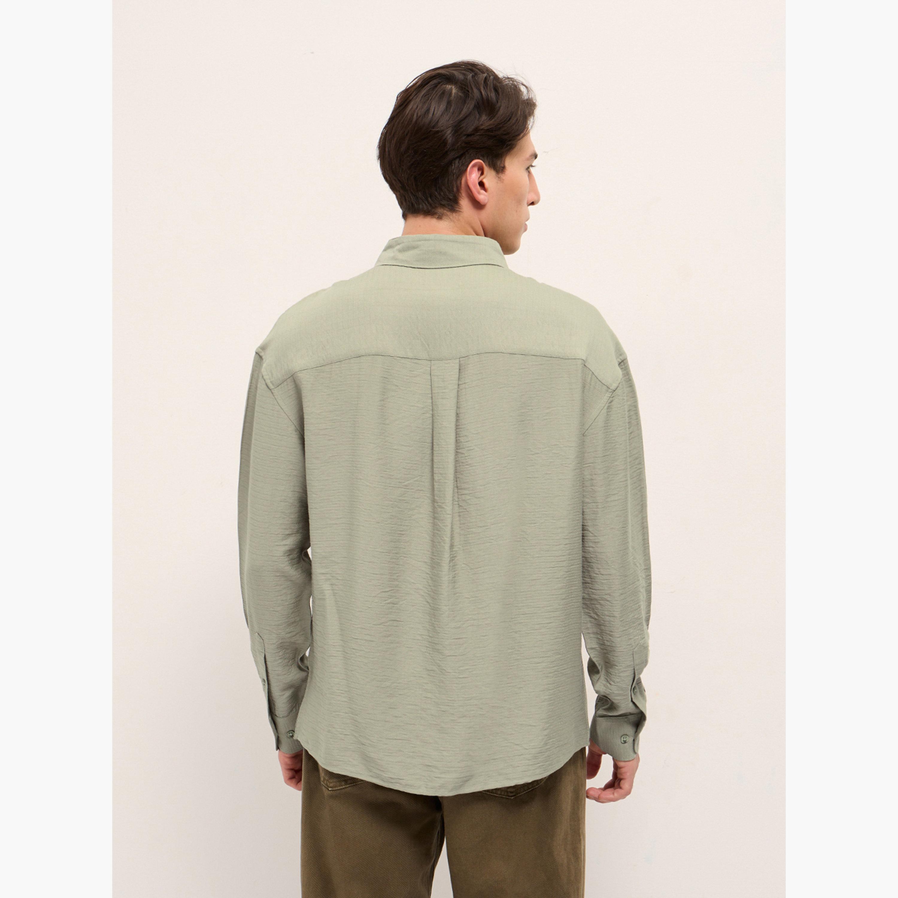 The Bear House X Styli Men's Herringbone Design Relax Fit Casual shirt-men-clothing-shirts-image-5