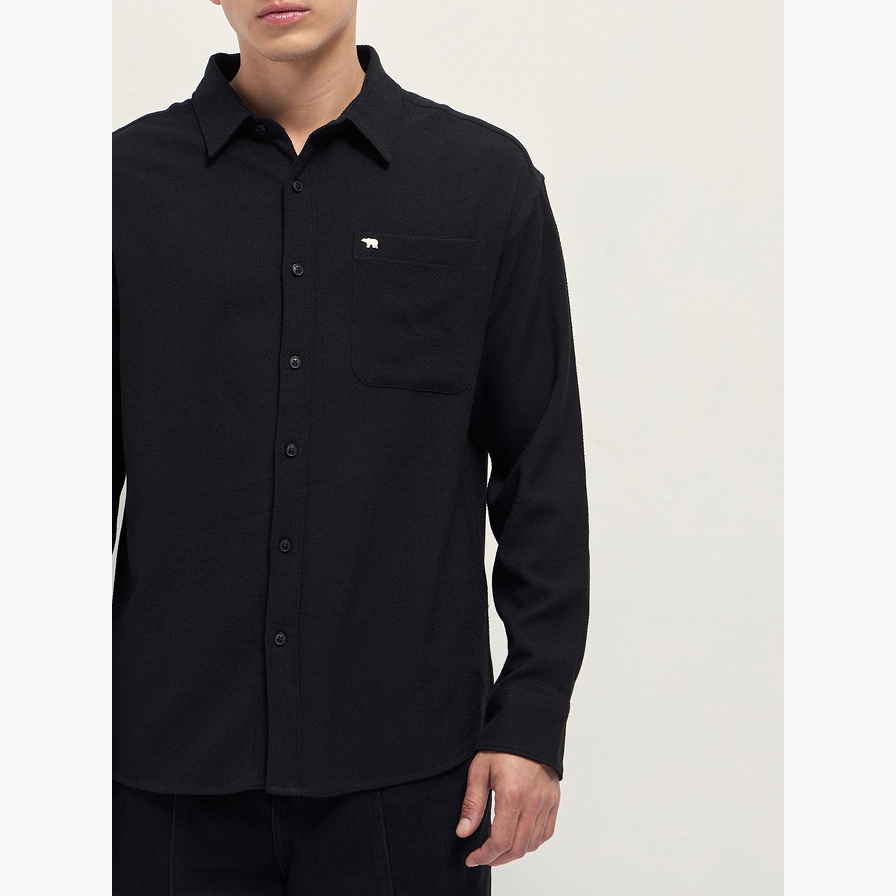 ذا بير هاوس × ستايلي - قميص رجالي كاجوال بقصة مريحة ومنسوجة بنسيج مميز-men-clothing-shirts-image-3