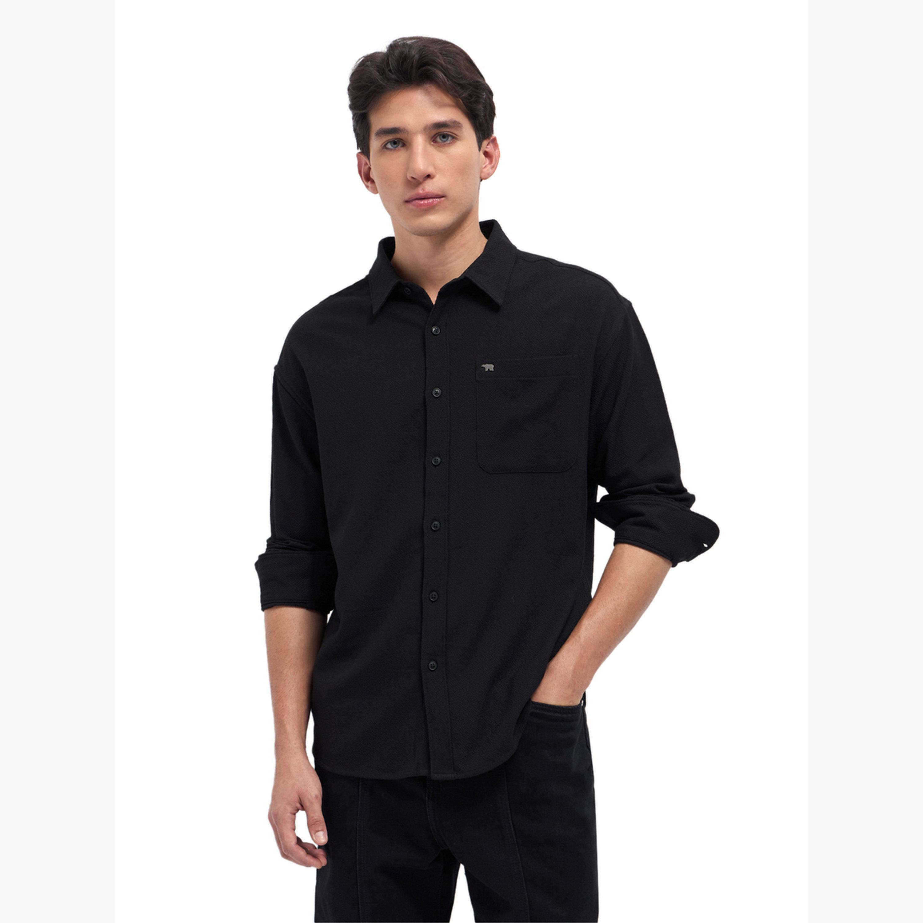 ذا بير هاوس × ستايلي - قميص رجالي كاجوال بقصة مريحة ومنسوجة بنسيج مميز-men-clothing-shirts-image-5