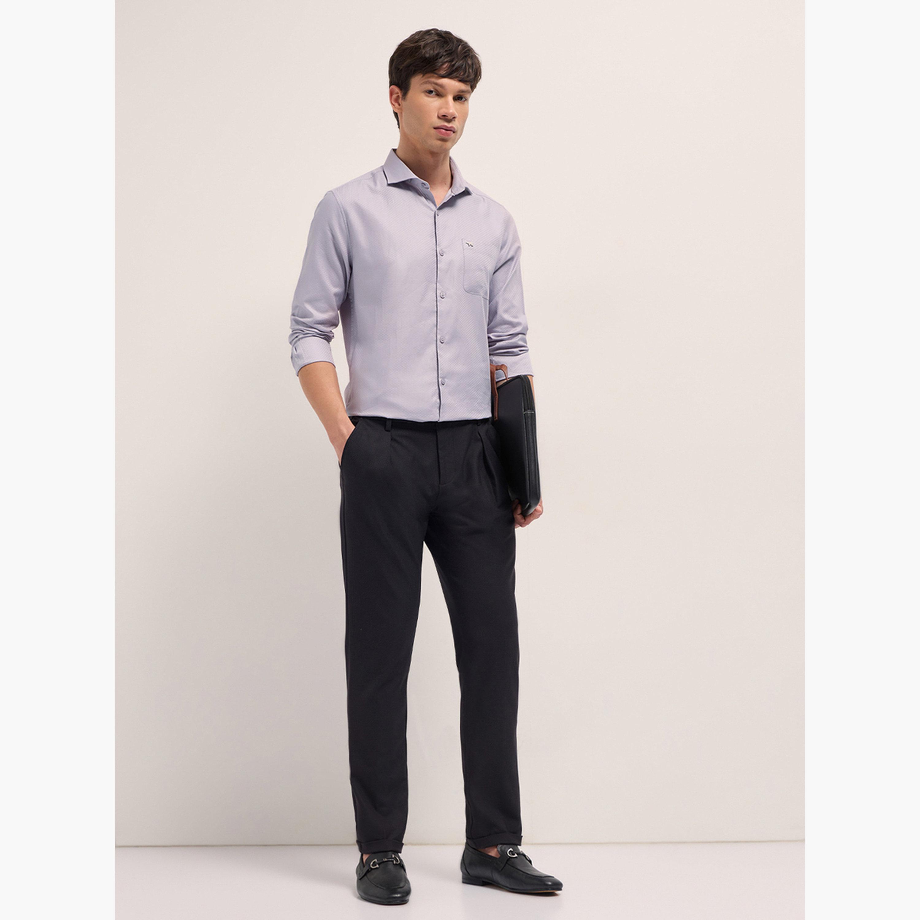 ذا بير هاوس × ستايلي - قميص رجالي رسمي تصميم منسوج قصة محددة-men-clothing-shirts-image-2