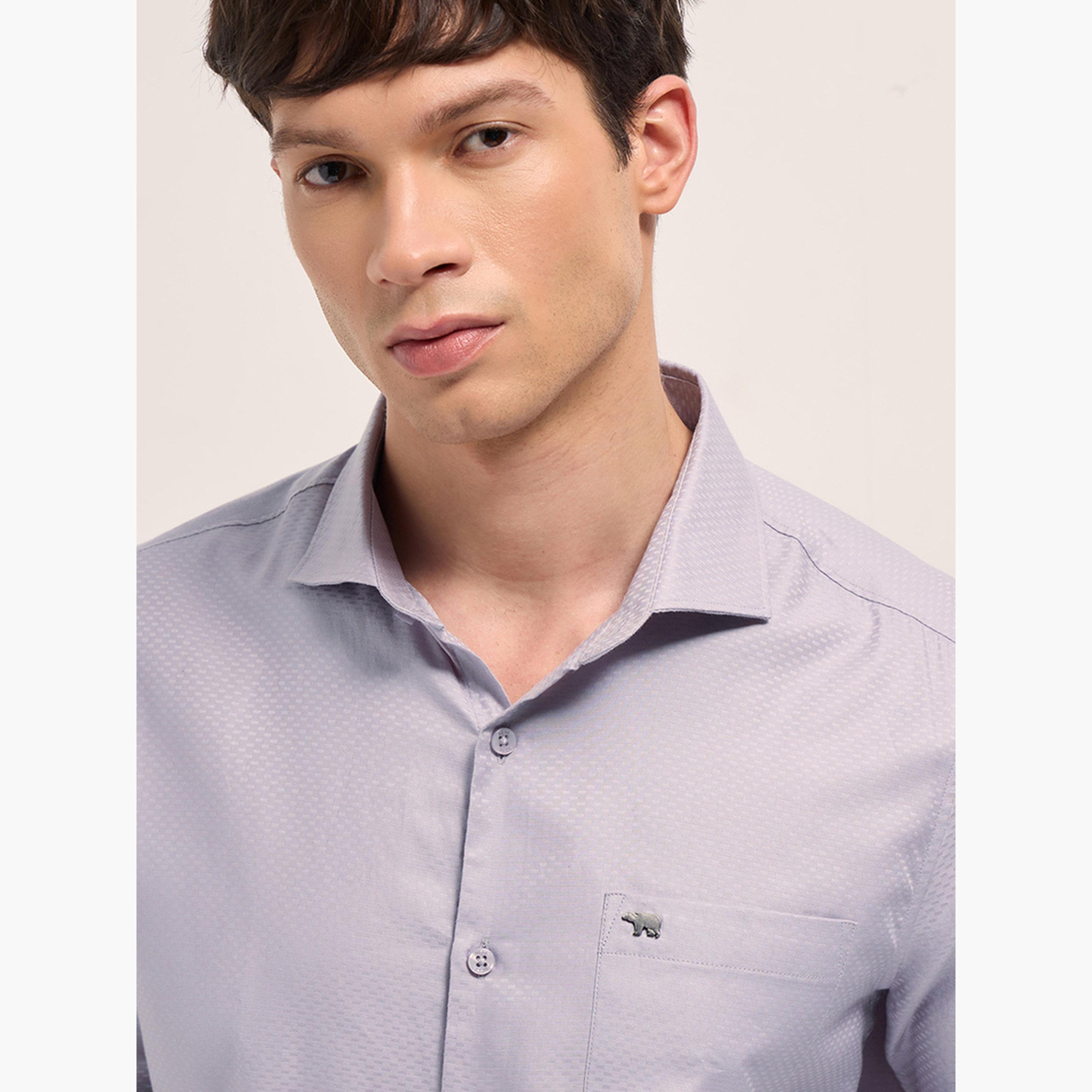 ذا بير هاوس × ستايلي - قميص رجالي رسمي تصميم منسوج قصة محددة-men-clothing-shirts-image-5