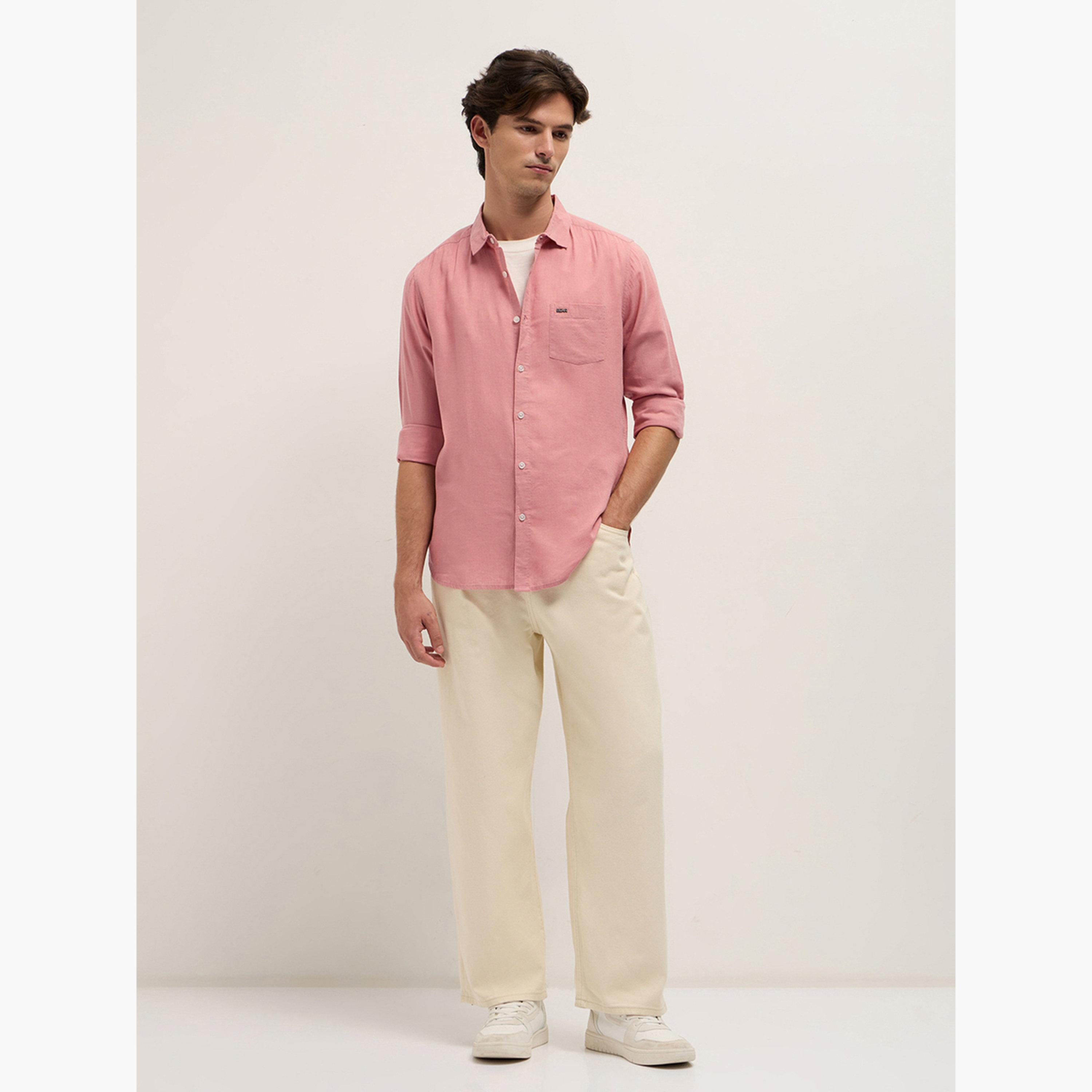 ذا بير هاوس × ستايلي - قميص رجالي سادة بقصة ضيقة غير رسمية-men-clothing-shirts-image-2