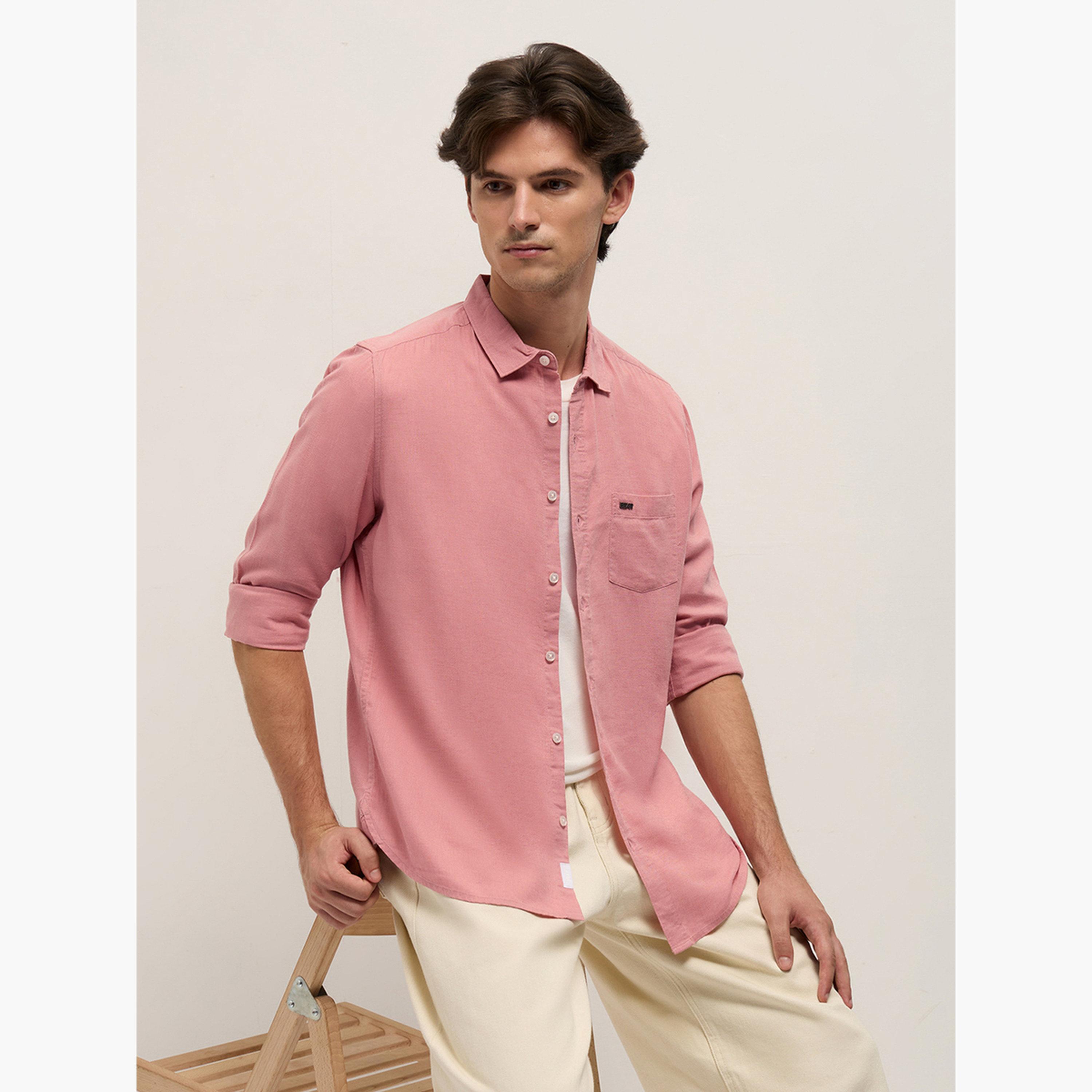 ذا بير هاوس × ستايلي - قميص رجالي سادة بقصة ضيقة غير رسمية-men-clothing-shirts-image-5