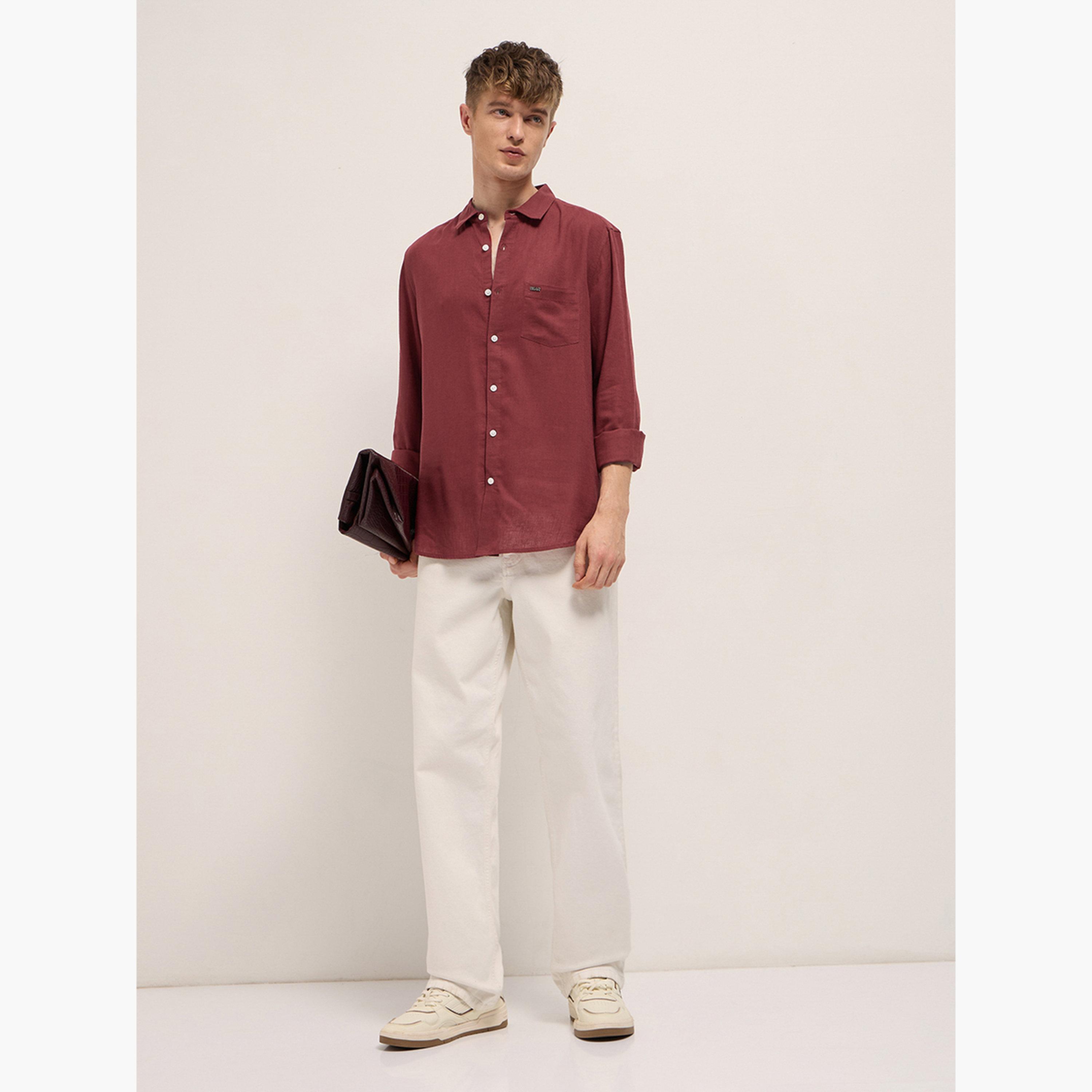 The Bear House X Styli Men's Solid Slim Fit Casual Shirt-men-clothing-shirts-image-4