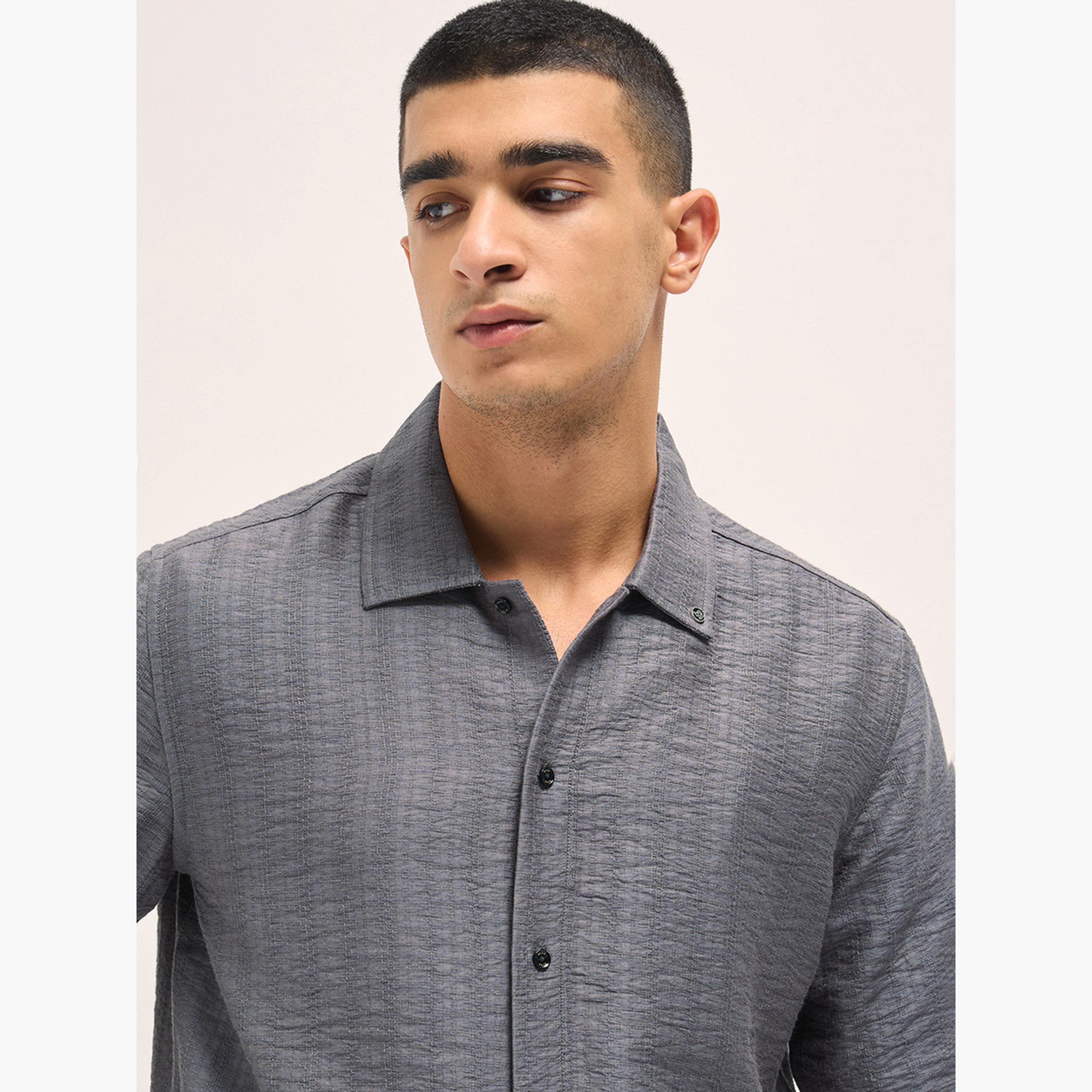 ذا بير هاوس × ستايلي - قميص رجالي كاجوال بقصة عادية ونسيج مميز-men-clothing-shirts-image-2