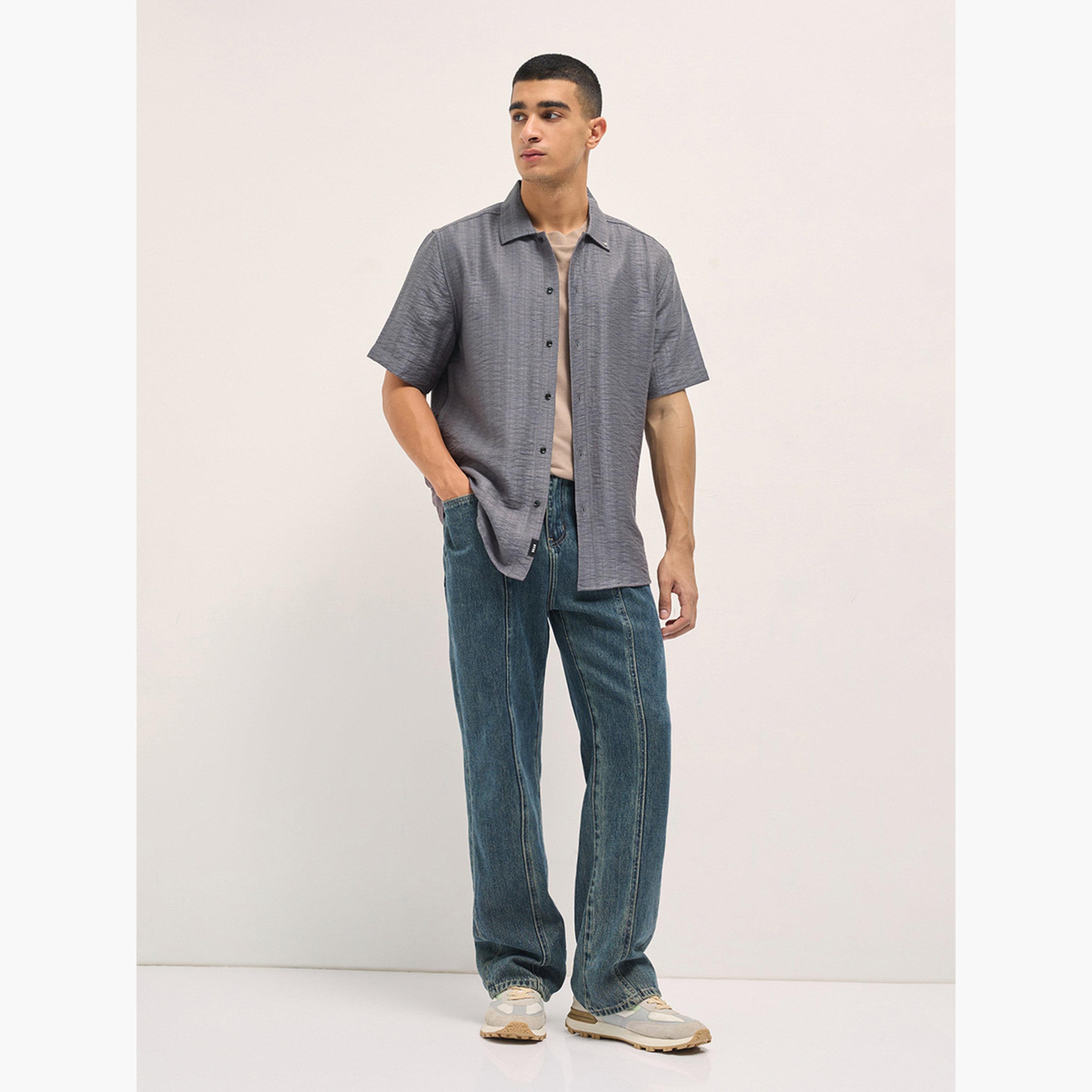 The Bear House X Styli Men Textured Regular Fit Casual Shirt-men-clothing-shirts-image-3