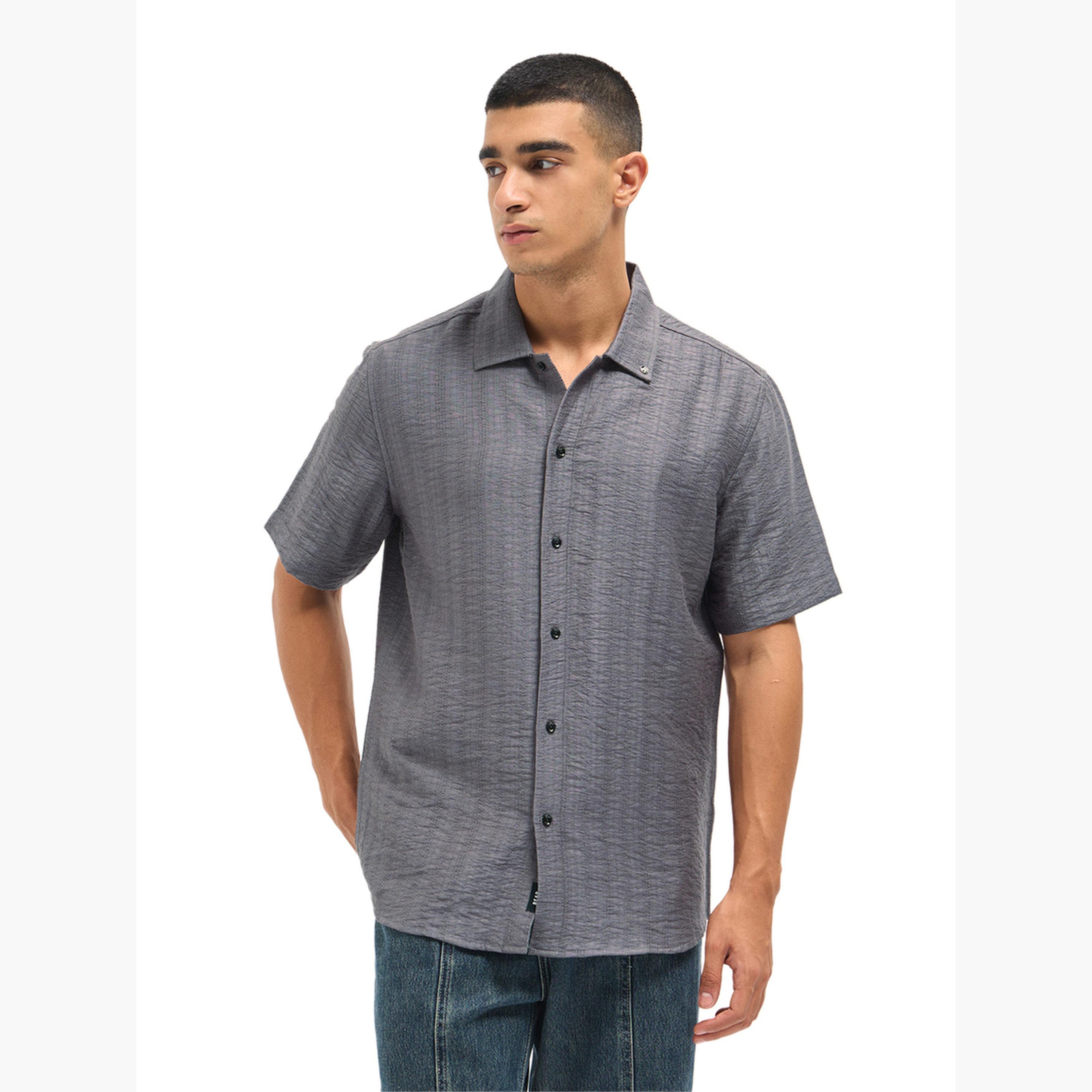 The Bear House X Styli Men Textured Regular Fit Casual Shirt-men-clothing-shirts-image-4