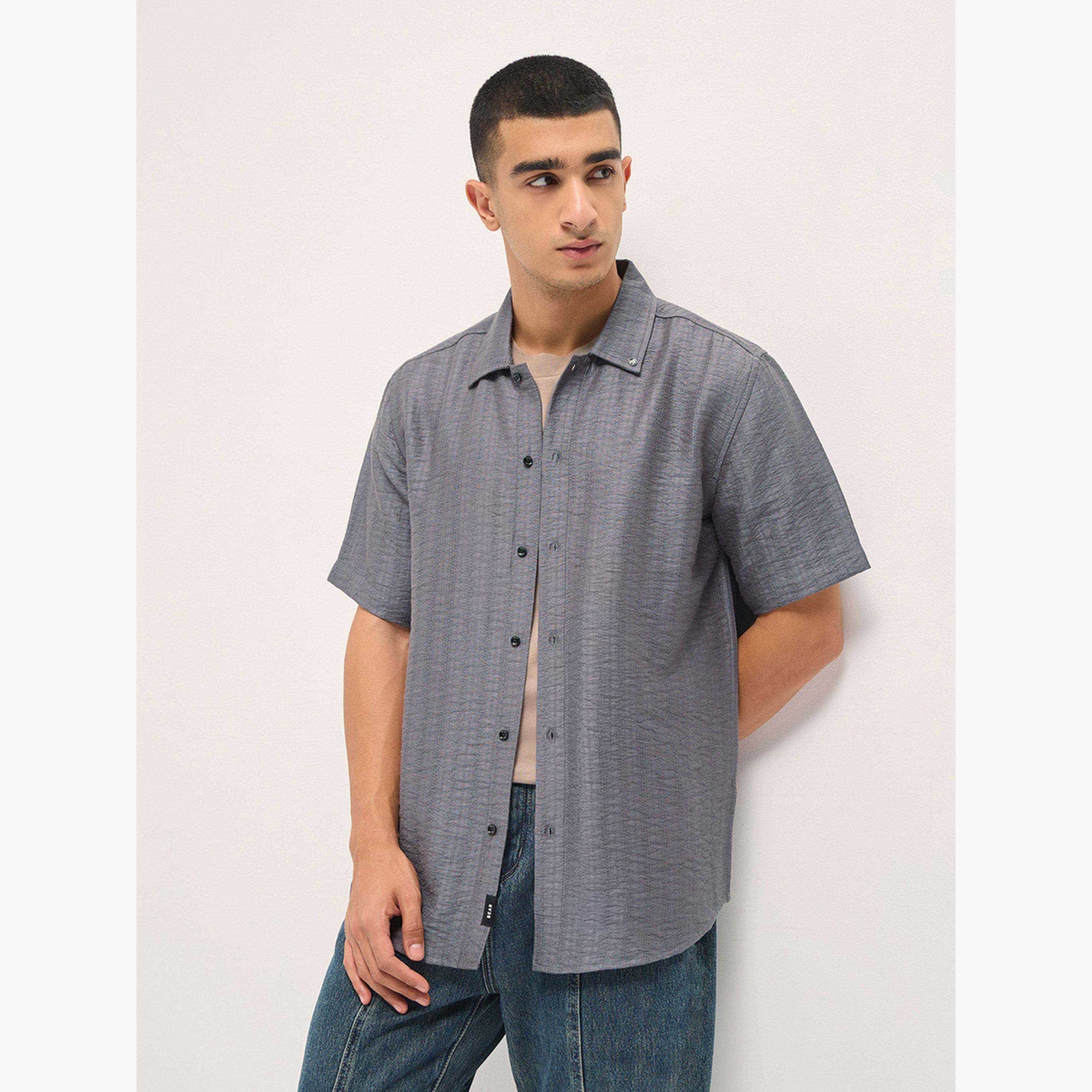 The Bear House X Styli Men Textured Regular Fit Casual Shirt-men-clothing-shirts-image-5