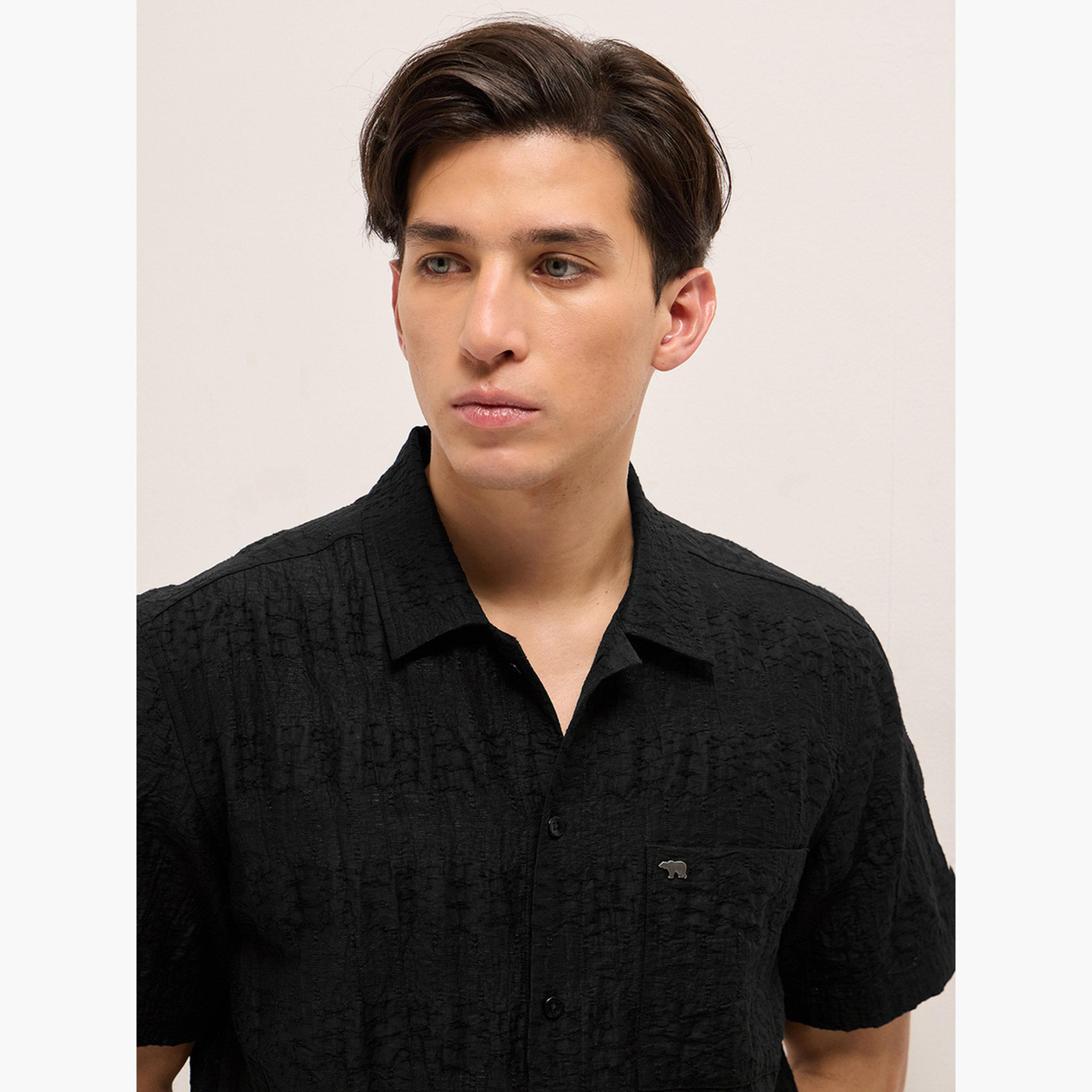 ذا بير هاوس × ستايلي - قميص رجالي كاجوال بقصة عادية ونسيج مميز-men-clothing-shirts-image-2