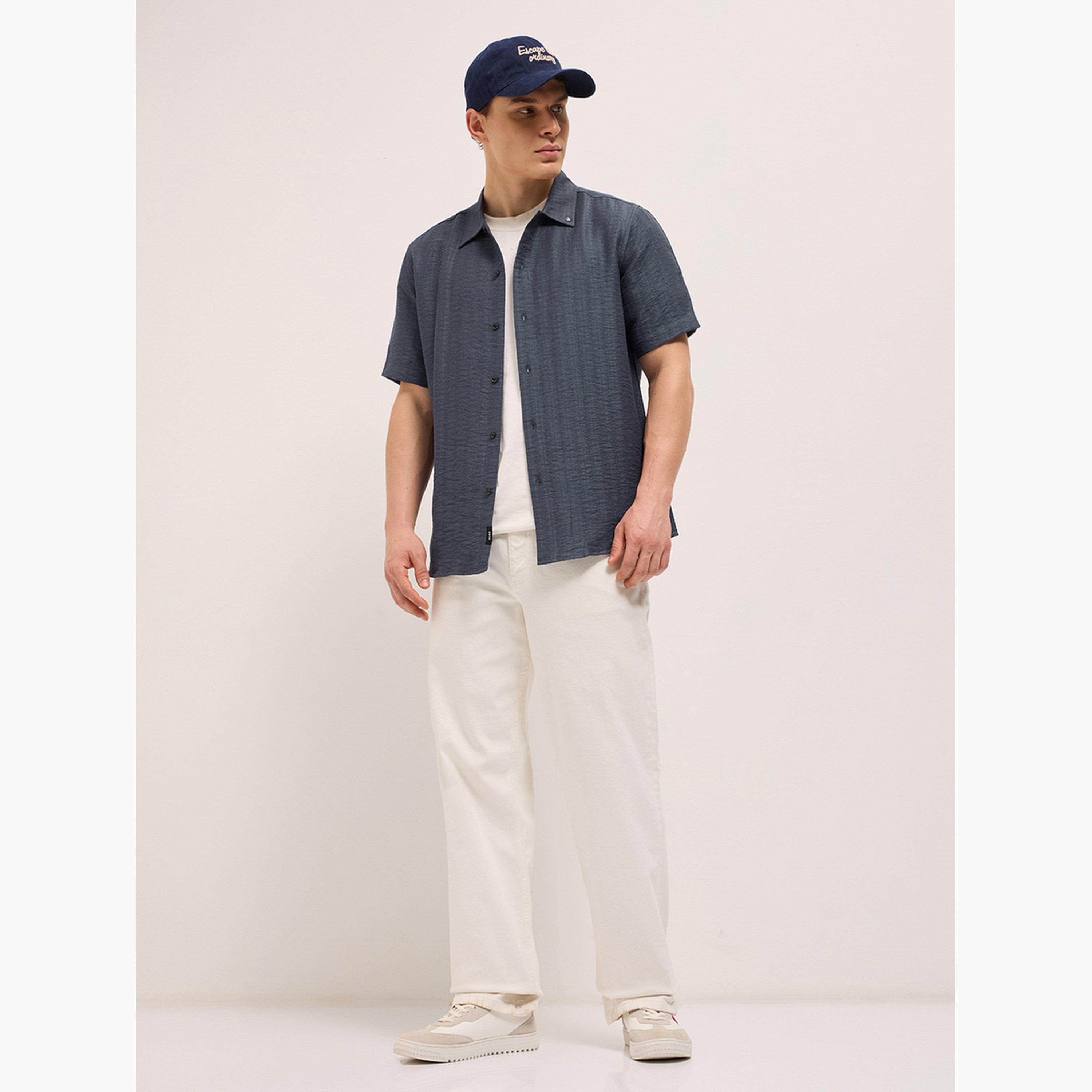 The Bear House X Styli Men's Texturted Regular Fit Casual Shirt-men-clothing-shirts-image-3