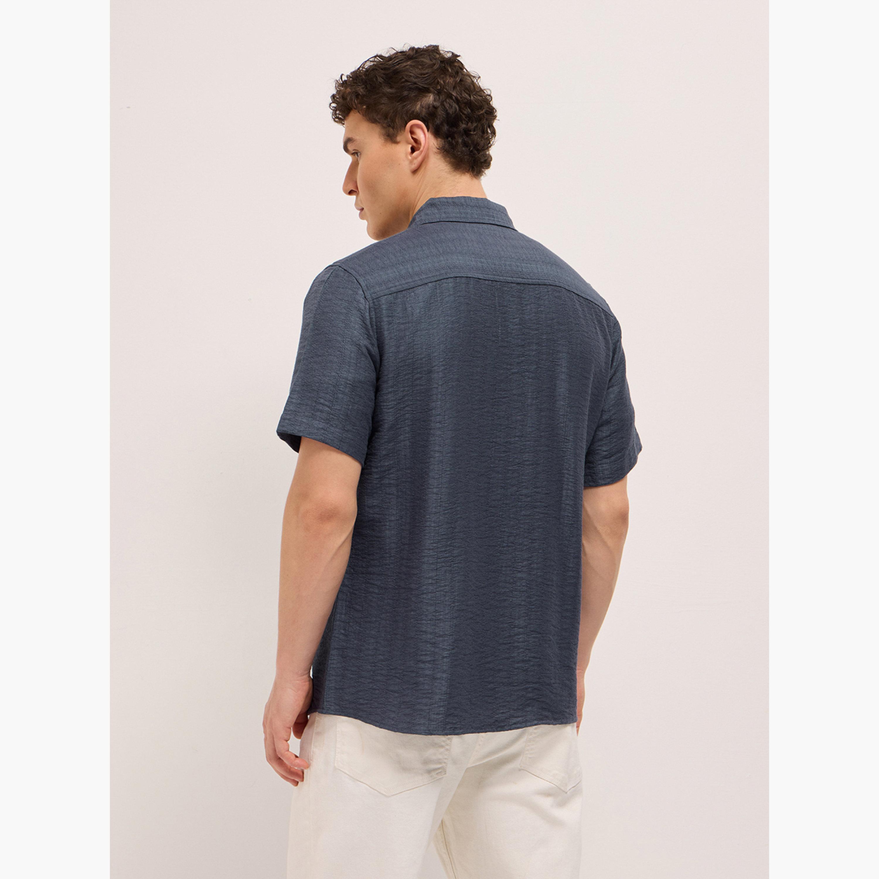 The Bear House X Styli Men's Texturted Regular Fit Casual Shirt-men-clothing-shirts-image-6