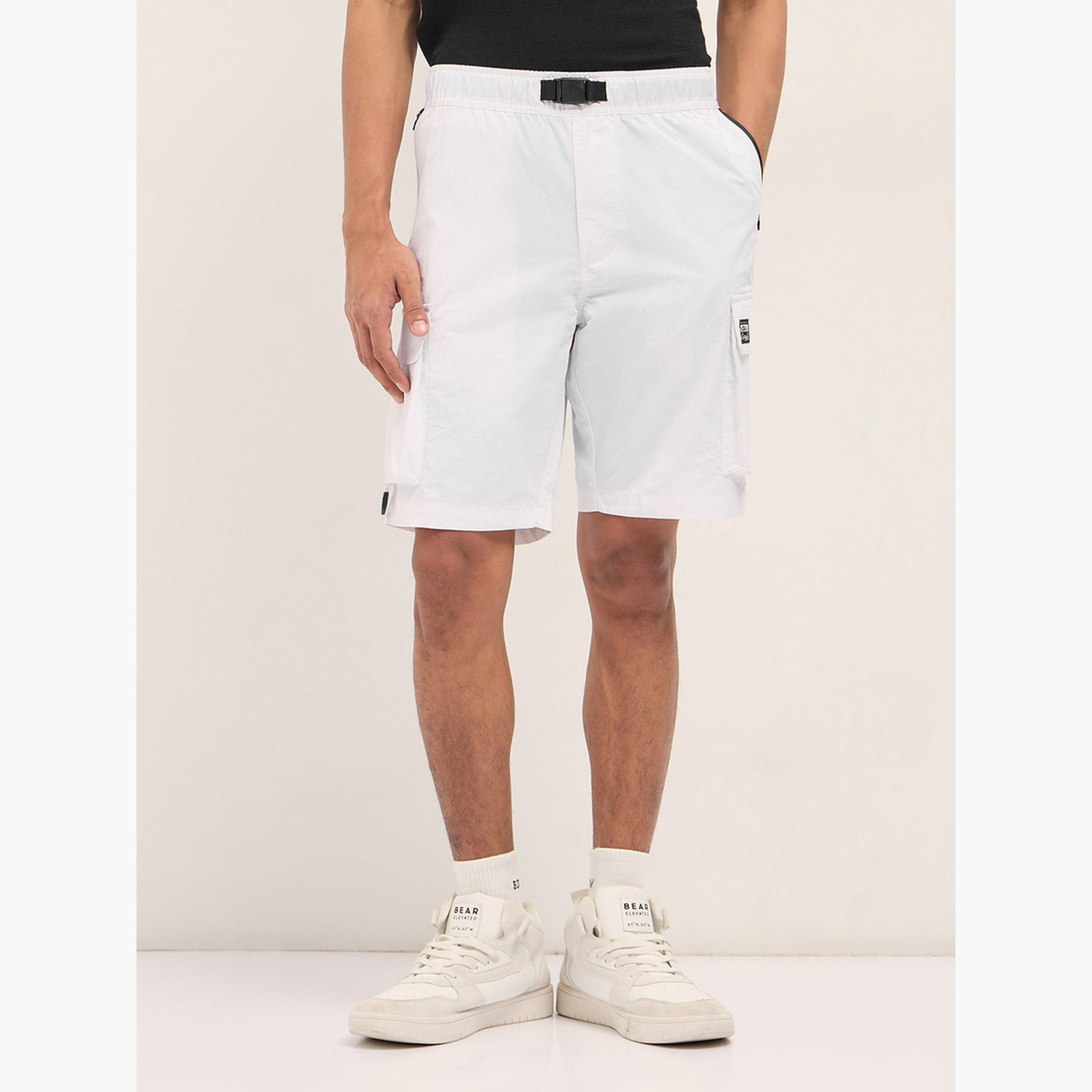 The Bear House X Styli Men Solid Relaxed Fit Cargo Shorts-men-clothing-bottoms-shorts-image-1
