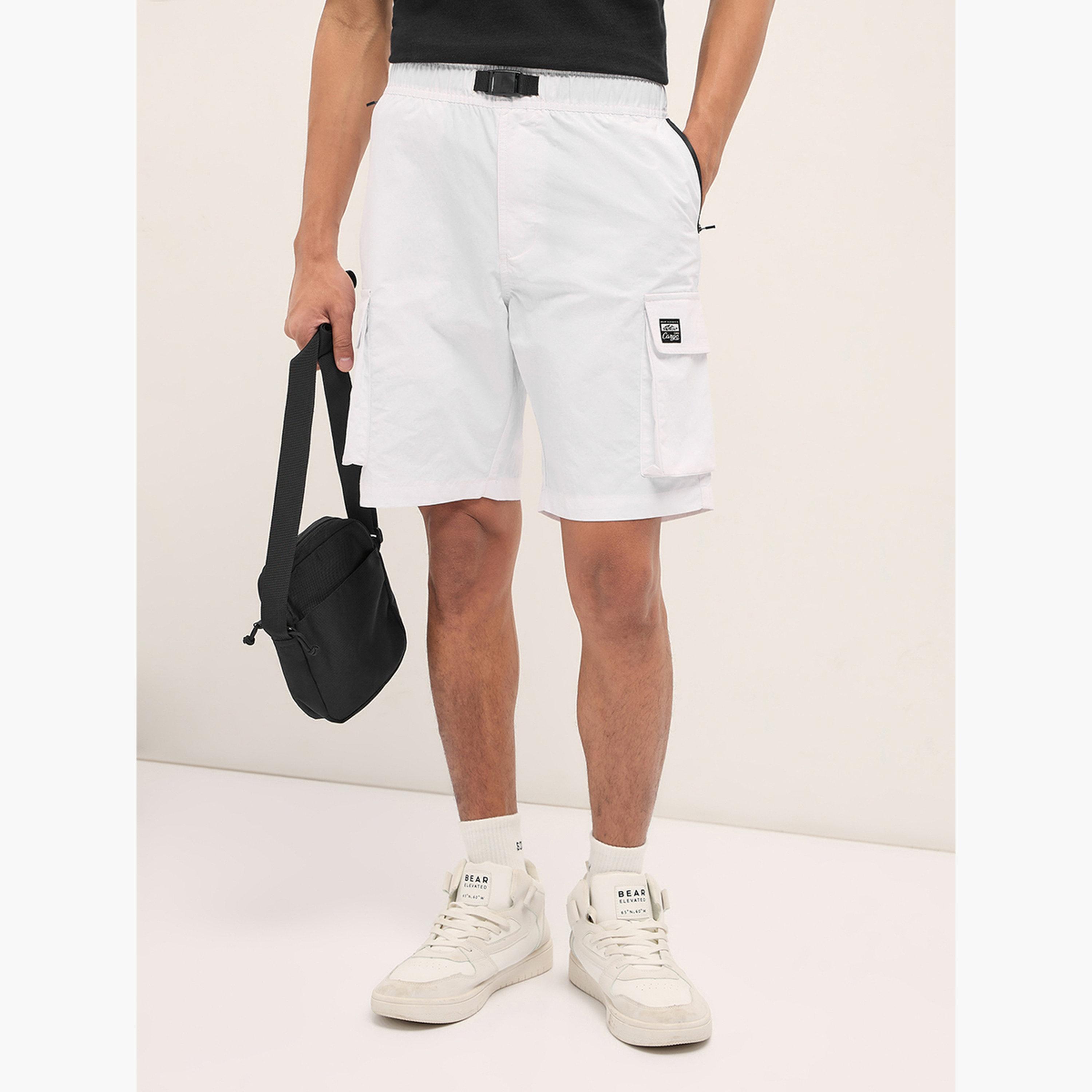 The Bear House X Styli Men Solid Relaxed Fit Cargo Shorts-men-clothing-bottoms-shorts-image-5